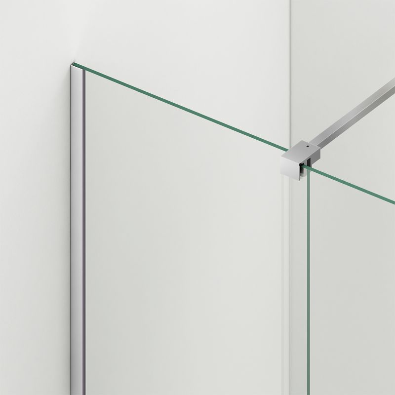 Walk-In Duschwand, 6 mm Sicherheitsglas, 2 Elemente, gleitend, Maße 100-120x200 cm, Chrom, Benito