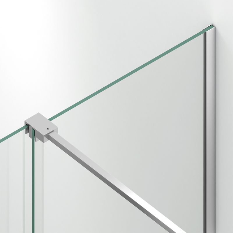 Walk-In Duschwand, 6 mm Sicherheitsglas, 2 Elemente, gleitend, Maße 100-120x200 cm, Chrom, Benito