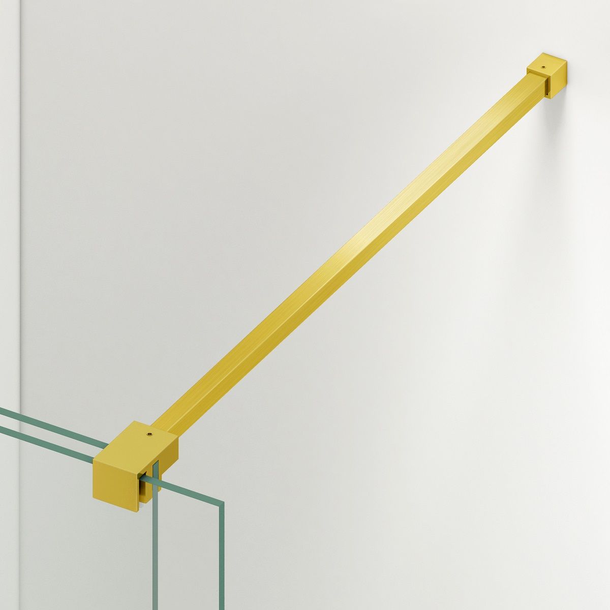 Walk-In Duschwand, 6 mm Sicherheitsglas, 2 Elemente, gleitend, Maße 100-120x200 cm, Mattgold, Benito