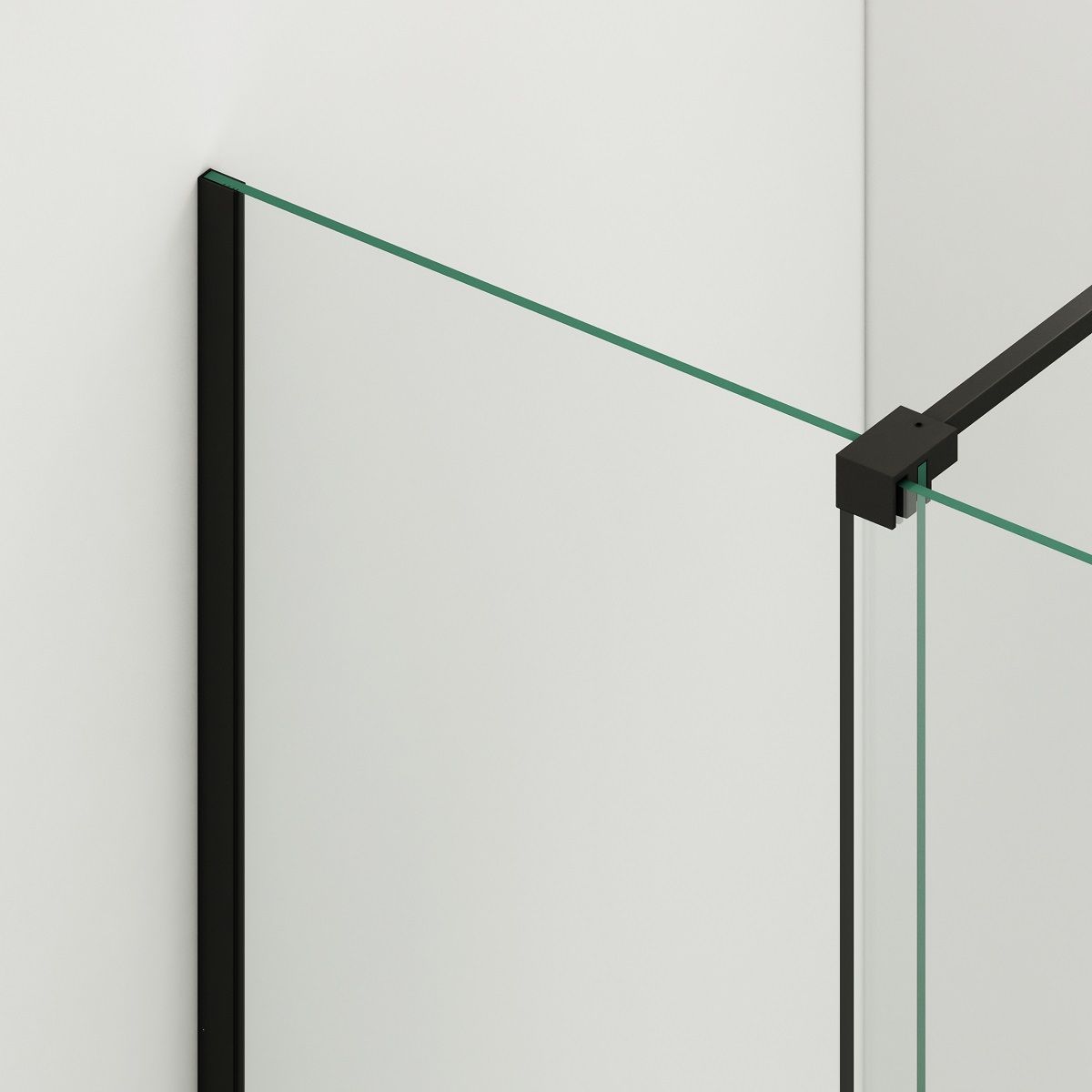 Walk-In Duschwand, 6 mm Sicherheitsglas, 2 Elemente, gleitend, Maße 100-120x200 cm, Mattschwarz, Benito