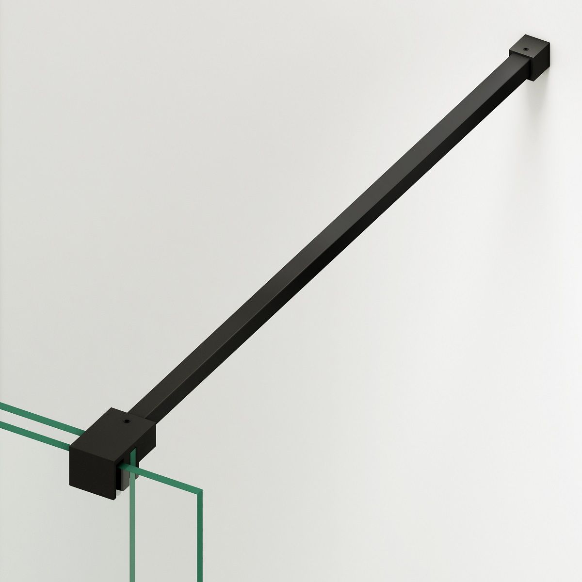 Walk-In Duschwand, 6 mm Sicherheitsglas, 2 Elemente, gleitend, Maße 100-120x200 cm, Mattschwarz, Benito