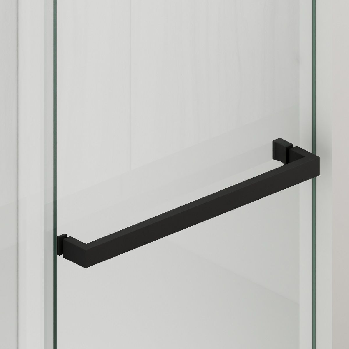 Walk-In Duschwand, 6 mm Sicherheitsglas, 2 Elemente, gleitend, Maße 100-120x200 cm, Mattschwarz, Benito
