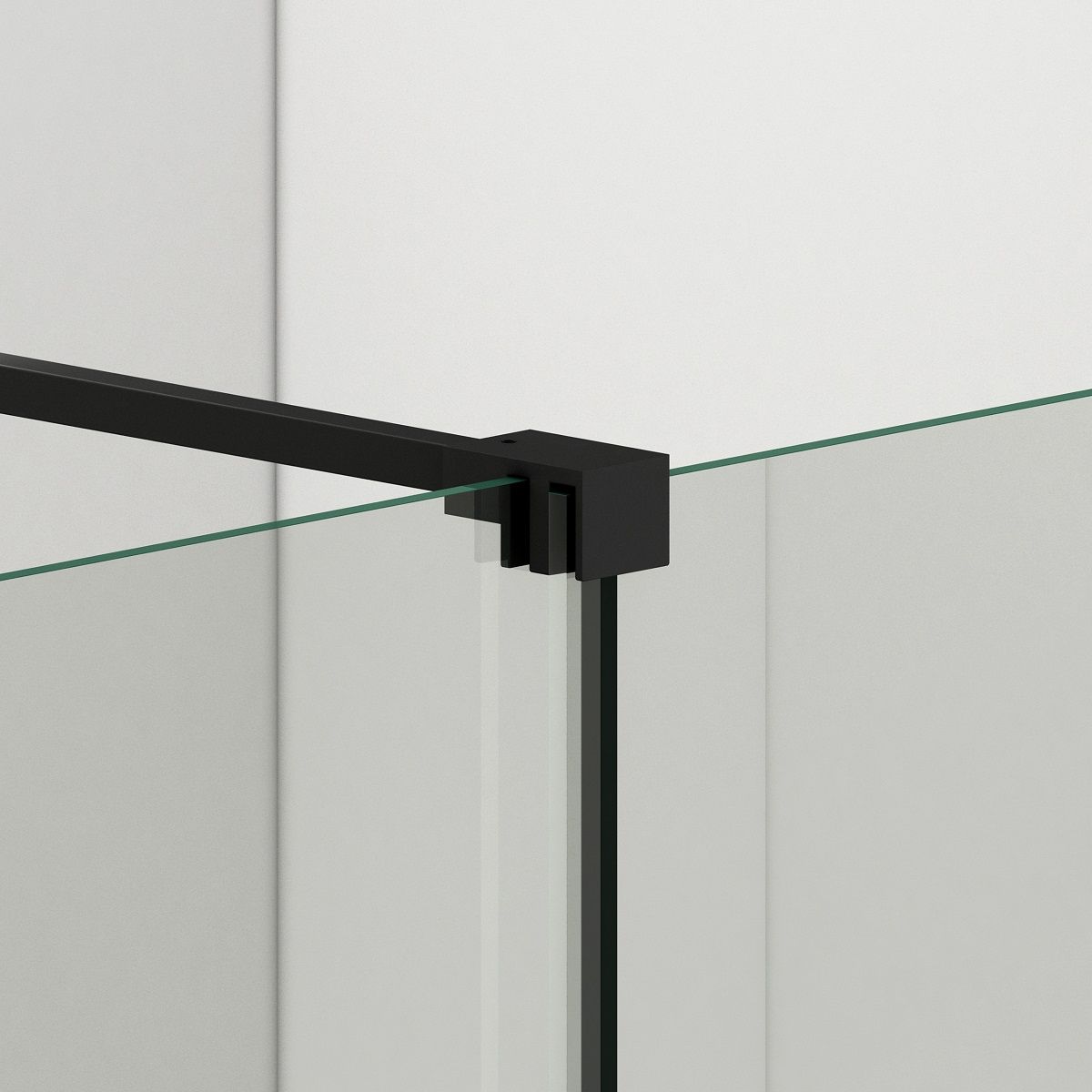 Walk-In Duschwand, 6 mm Sicherheitsglas, 2 Elemente, gleitend, Maße 100-120x200 cm, Mattschwarz, Benito