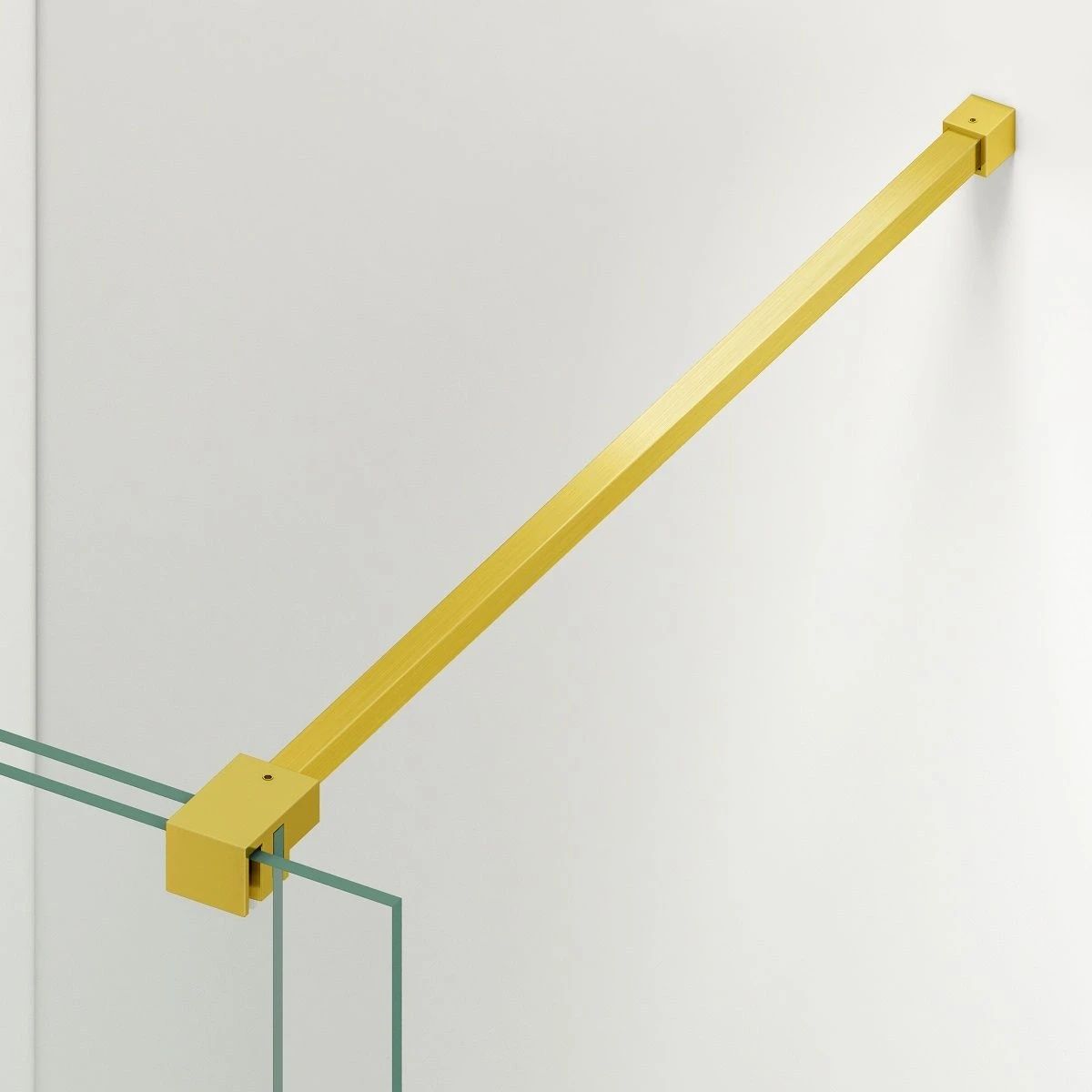 Walk-in-Duschwand, 6 mm Sicherheitsglas, 2 Elemente, schiebbar, Maße 120x200 cm, Mattgold, Benito