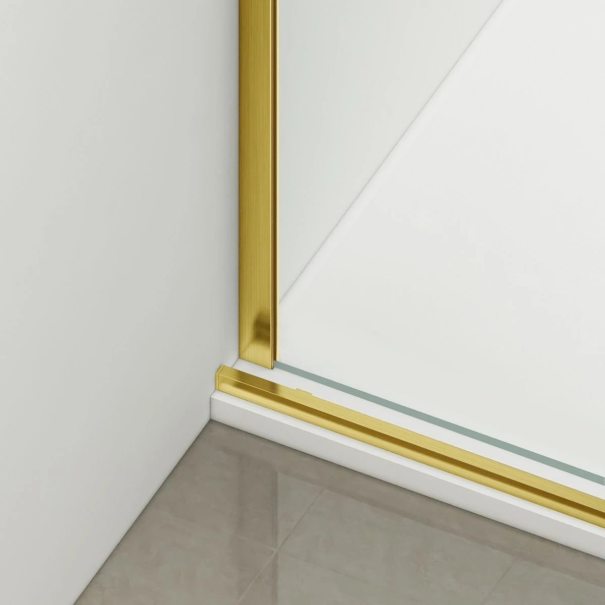 Walk-in-Duschwand, 6 mm Sicherheitsglas, 2 Elemente, schiebbar, Maße 120x200 cm, Mattgold, Benito