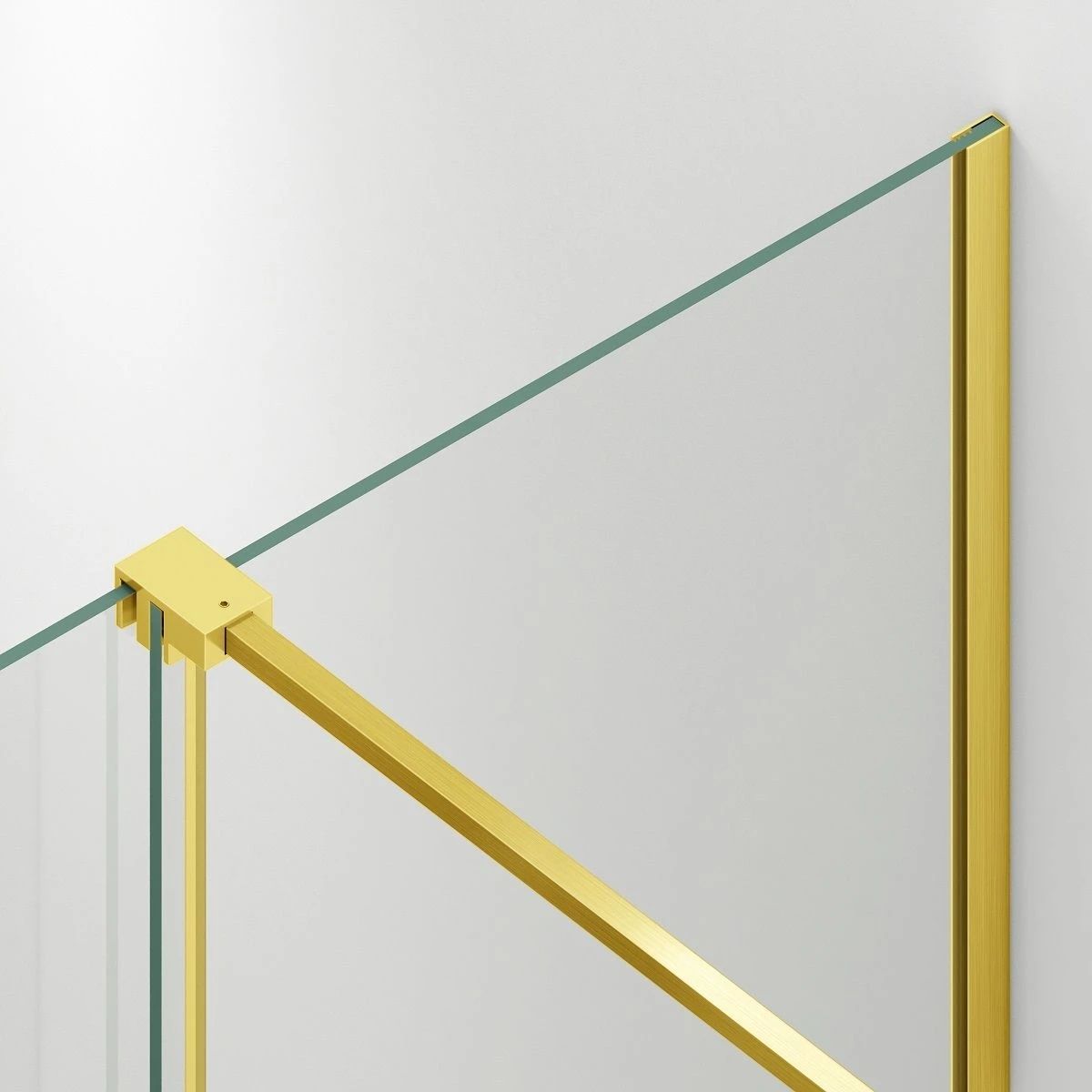 Walk-in-Duschwand, 6 mm Sicherheitsglas, 2 Elemente, schiebbar, Maße 120x200 cm, Mattgold, Benito