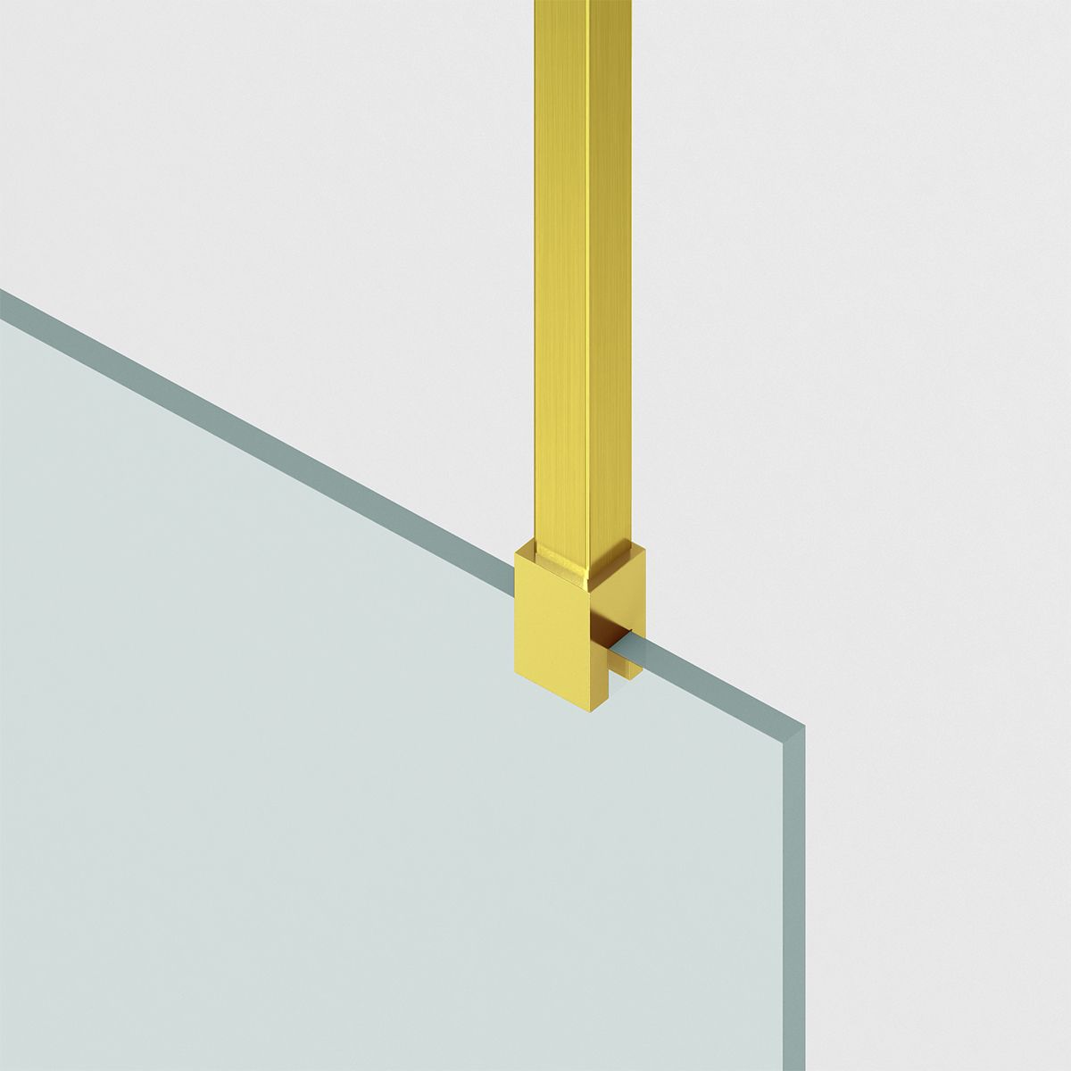 Walk-In Duschwand, 8 mm Sicherheitsglas, Größen 100-120x200 cm, Profil und Griff in Mattgold, Armando