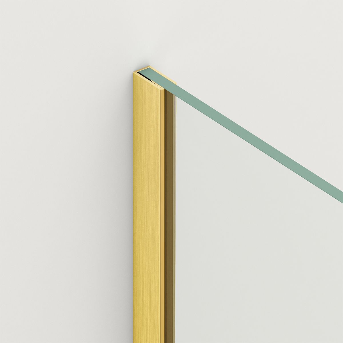 Walk-In Duschwand, 8 mm Sicherheitsglas, Größen 100-120x200 cm, Profil und Griff in Mattgold, Armando