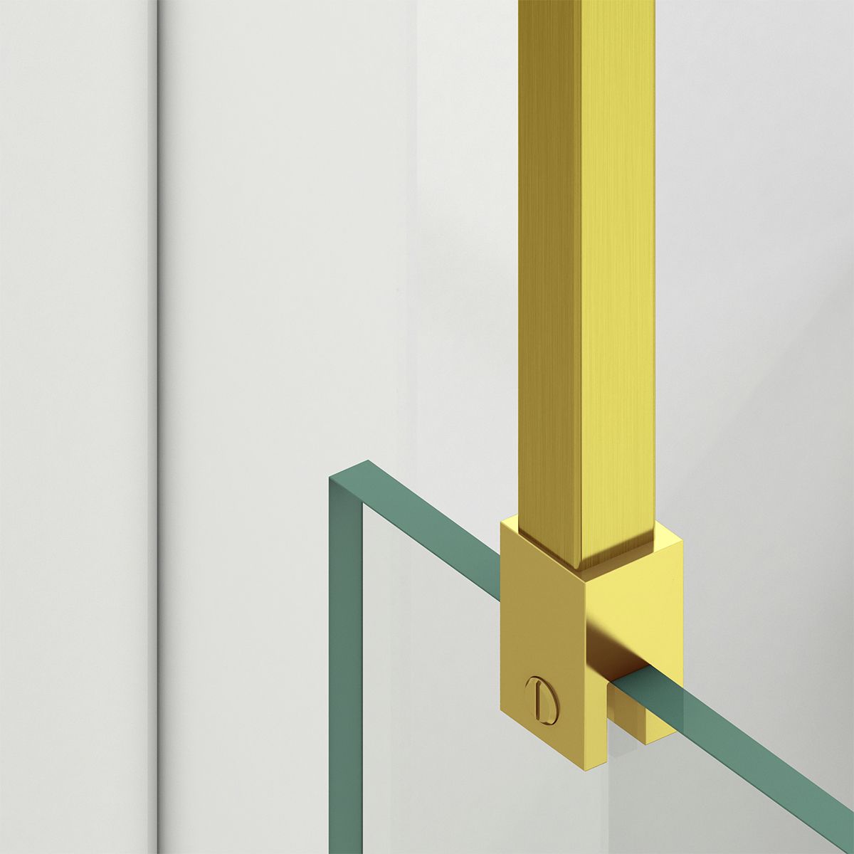 Walk-In Duschwand, 8 mm Sicherheitsglas, Größen 100-120x200 cm, Profil und Griff in Mattgold, Armando