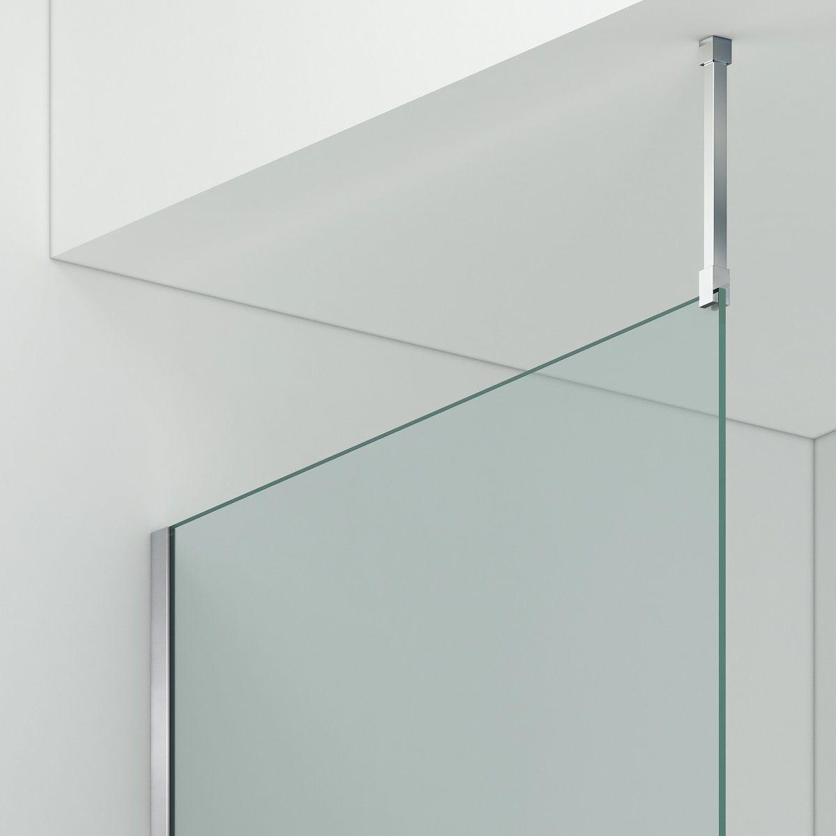 Walk-In Duschwand, 8 mm Sicherheitsglas, Größen 100-120x200 cm, Profil und Griff in Chrom, Armando