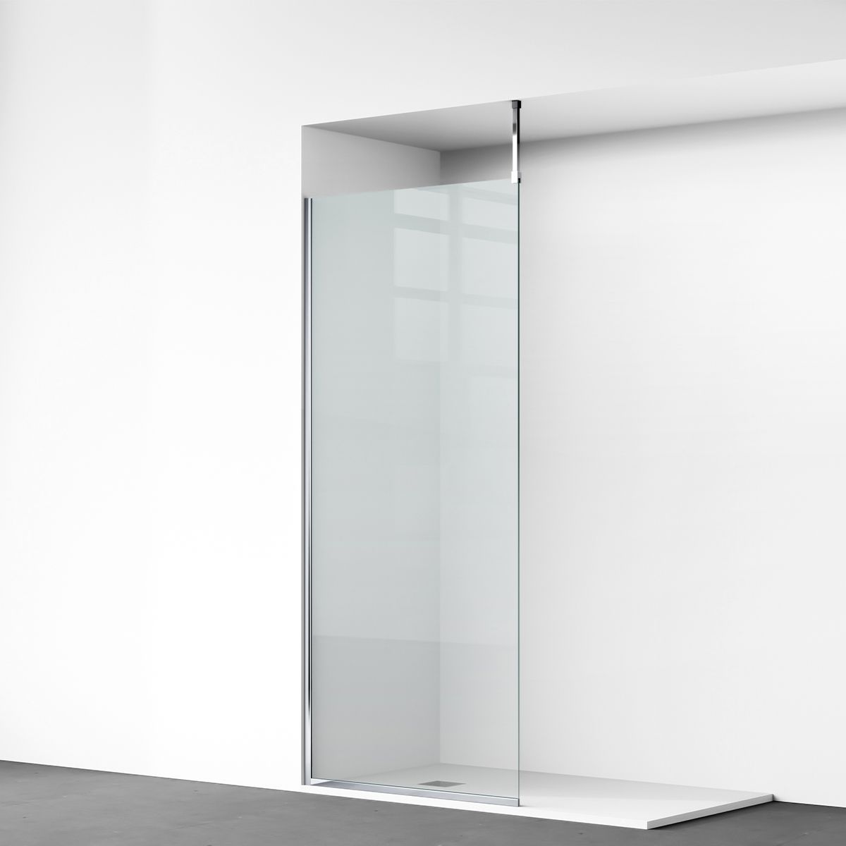 Walk-In Duschwand, 8 mm Sicherheitsglas, Größen 100-120x200 cm, Profil und Griff in Chrom, Armando