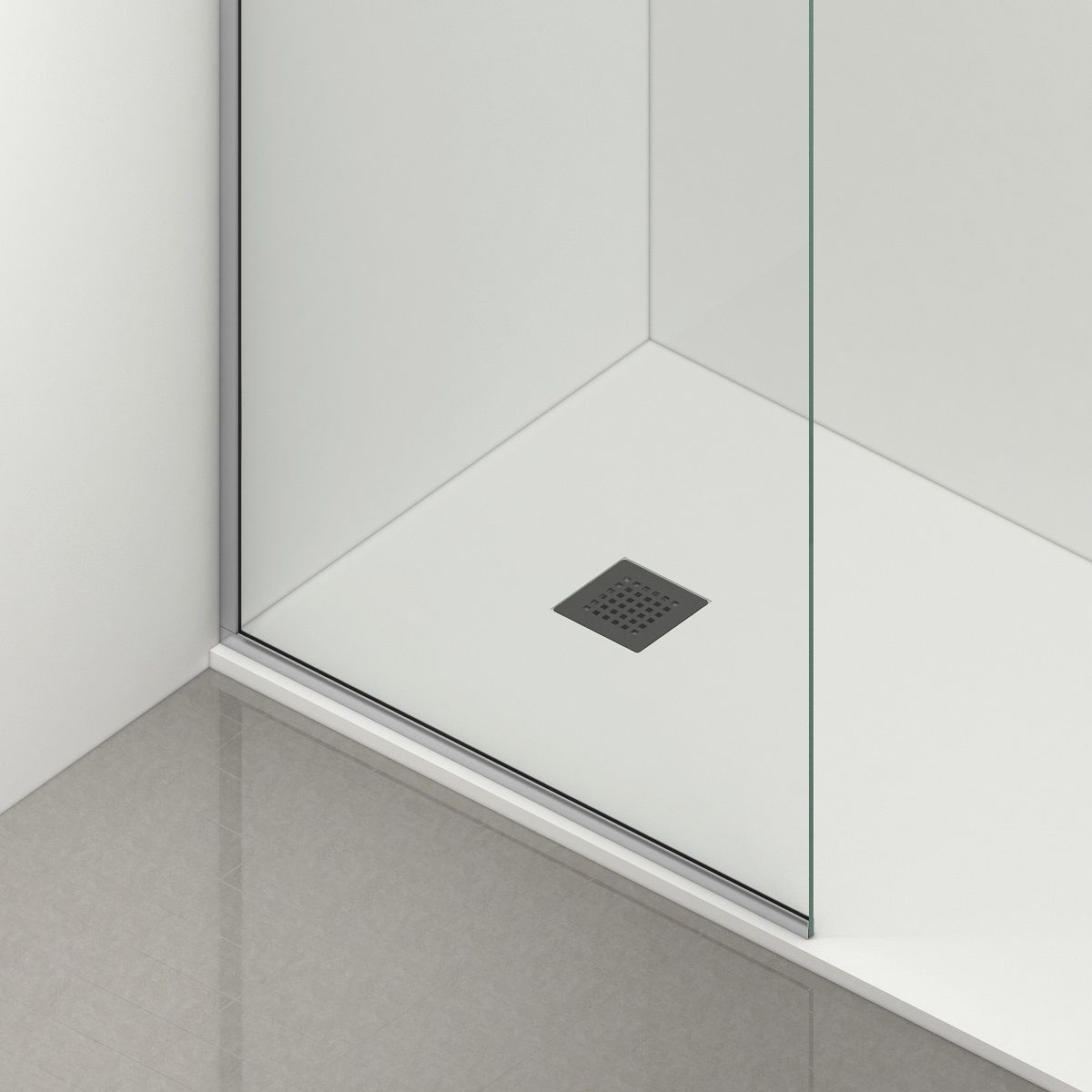 Walk-In Duschwand, 8 mm Sicherheitsglas, Größen 100-120x200 cm, Profil und Griff in Chrom, Armando