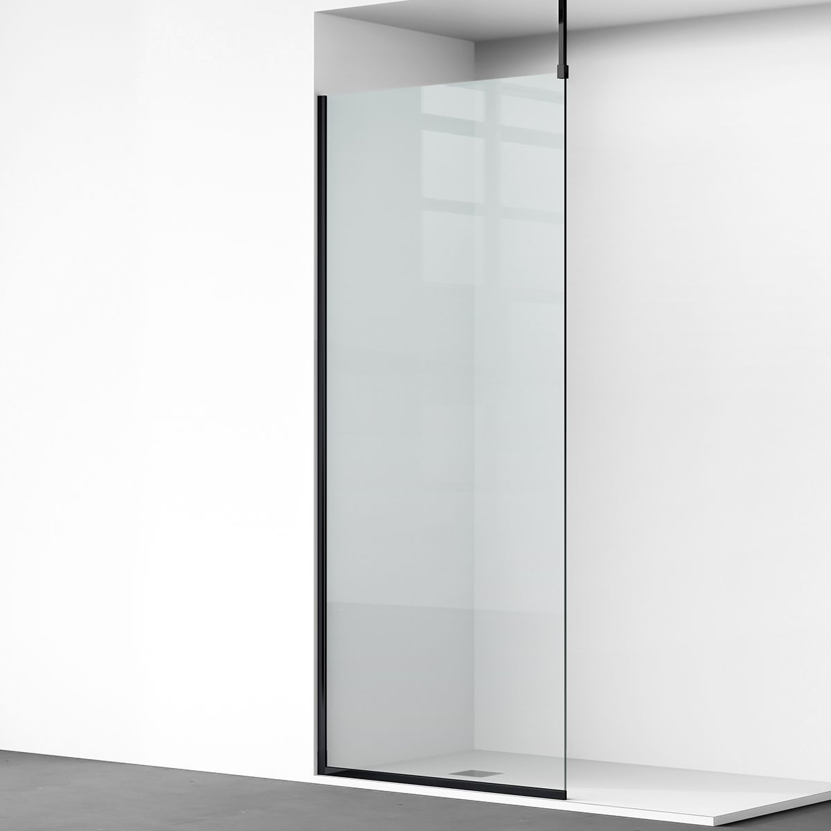 Duschwand Walk-In, 8 mm gehärtetes Glas, Maße 100-120x200 cm, Profil und Griff Matte Schwarz, Armando