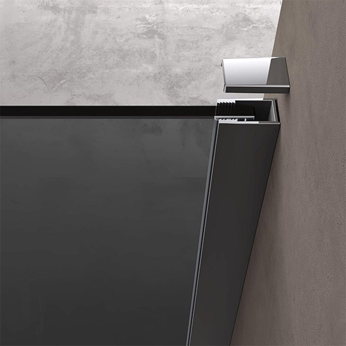 Walk-In Duschwand, Sicherheitsglas, Graphit-Finish 10 mm, 100, 120, 140 cm, Lotus-Effekt, Sicilia