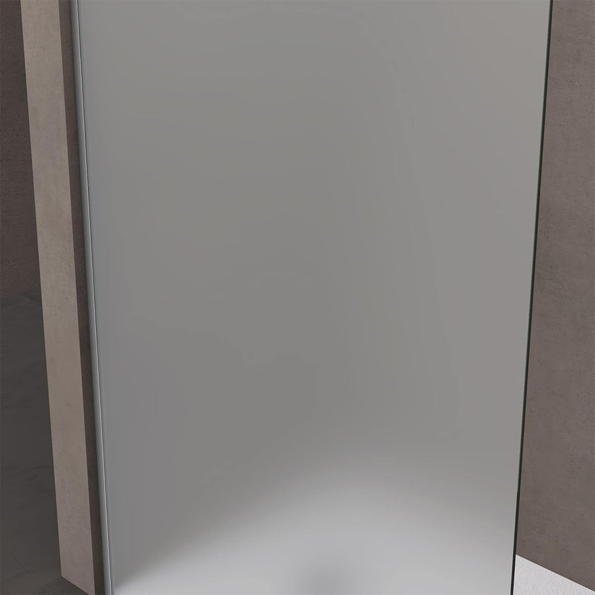 Walk-In Duschwand, Sicherheitsglas, komplett satiniert, 10 mm, Größen 100, 120, 140 cm, Lotus-Effekt, Sicilia