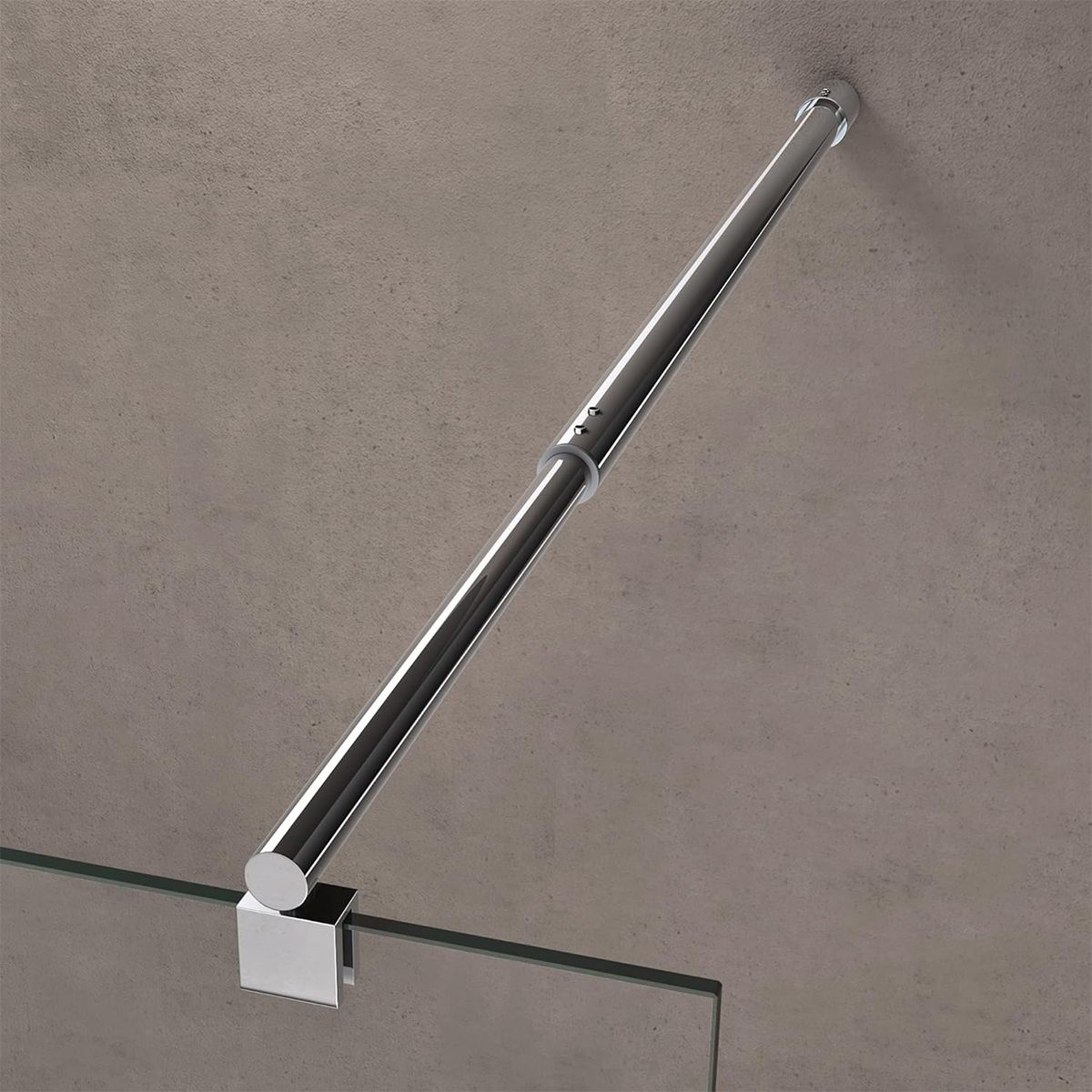 Walk-In Duschwand, Sicherheitsglas, teilweise satiniert 10 mm, 100, 120, 140 cm, Lotus-Effekt, Sicilia