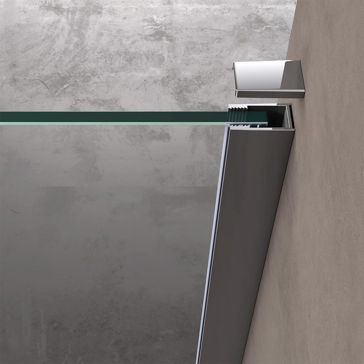 Walk-In Duschwand, Sicherheitsglas, teilweise satiniert 10 mm, 100, 120, 140 cm, Lotus-Effekt, Sicilia