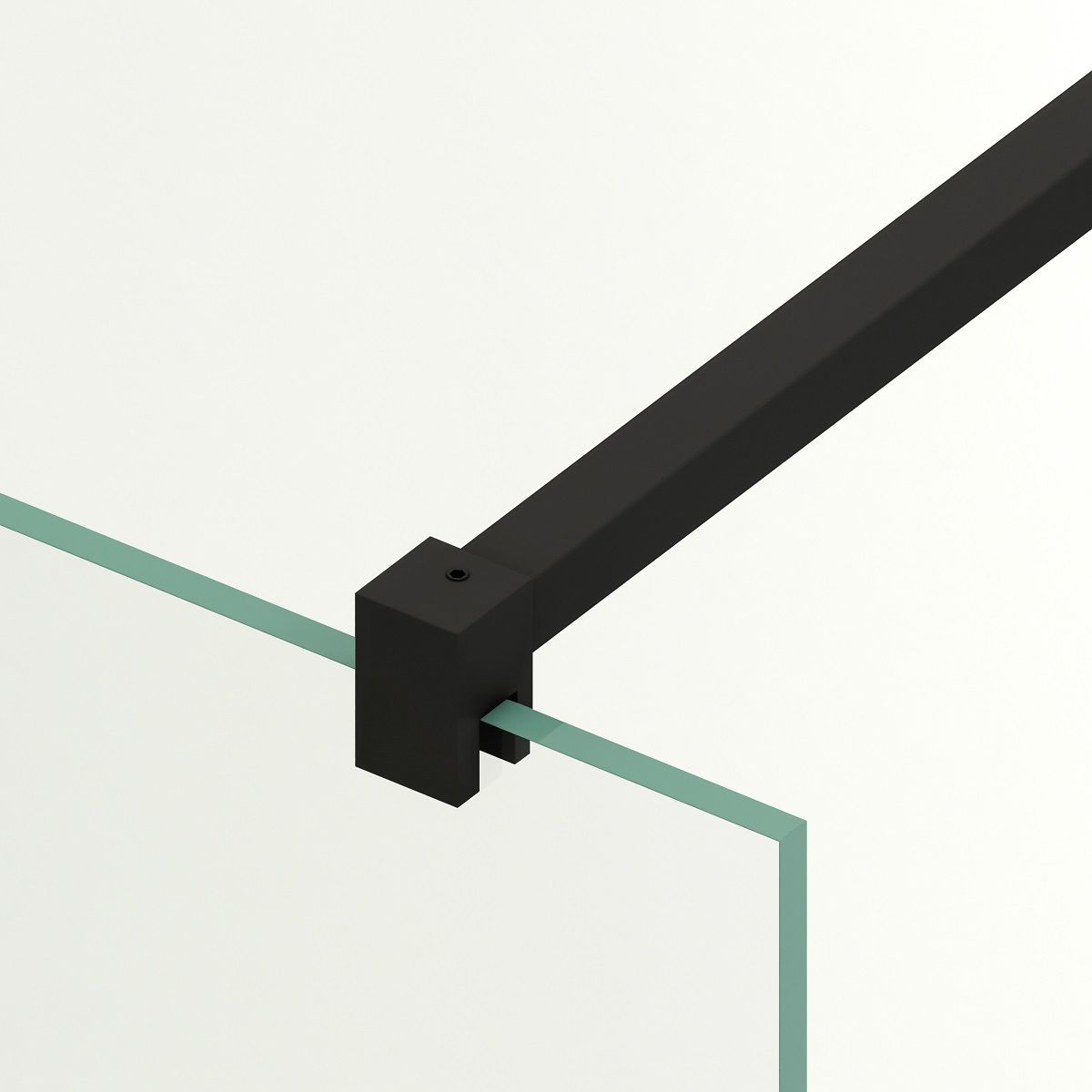 Walk-In Duschwand Ultra-Slim, 8 mm Sicherheitsglas, Maße 80-120x200 cm, mattschwarzes Profil, Nano Easy Clean, Matia