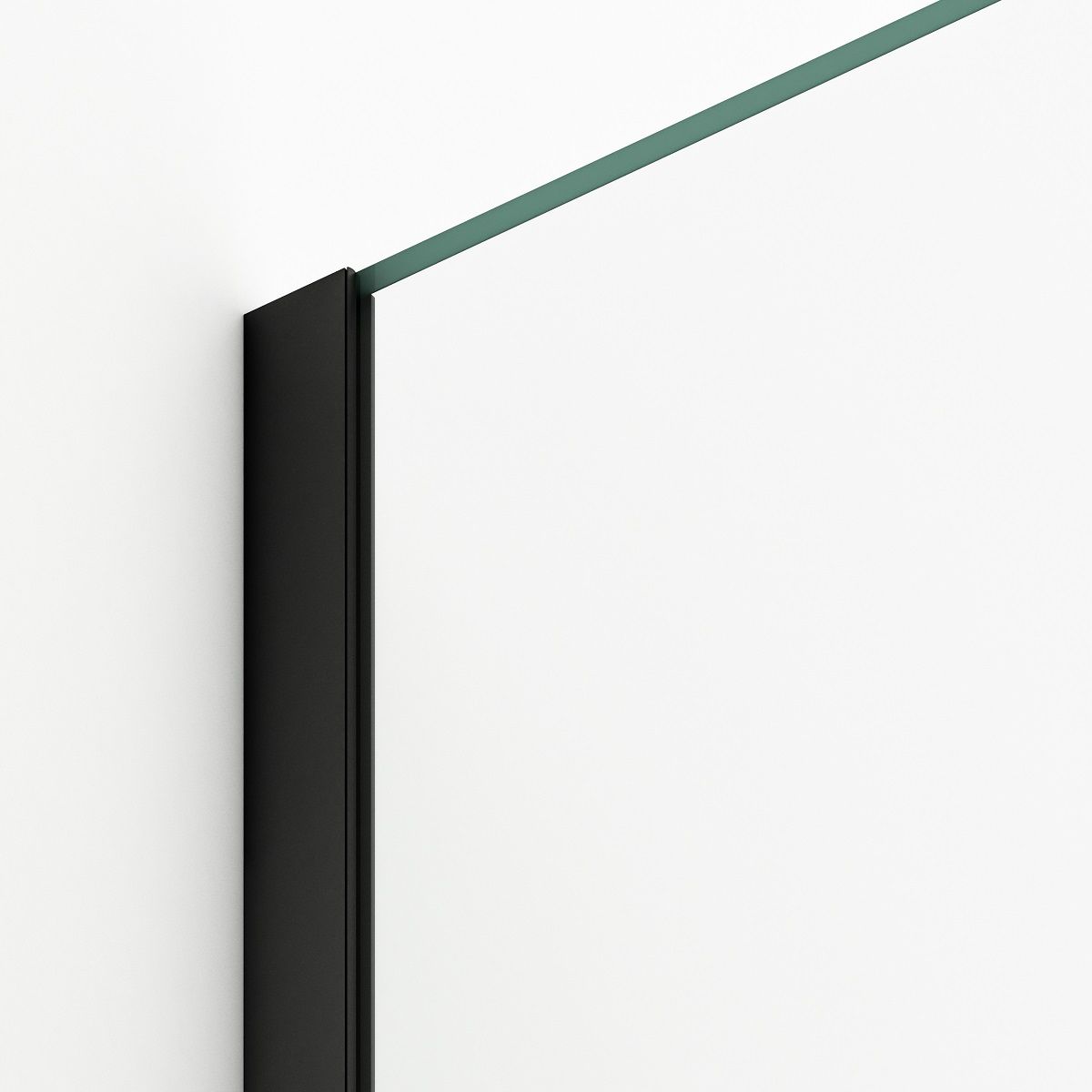 Walk-In Duschwand Ultra-Slim, 8 mm Sicherheitsglas, Maße 80-120x200 cm, mattschwarzes Profil, Nano Easy Clean, Matia