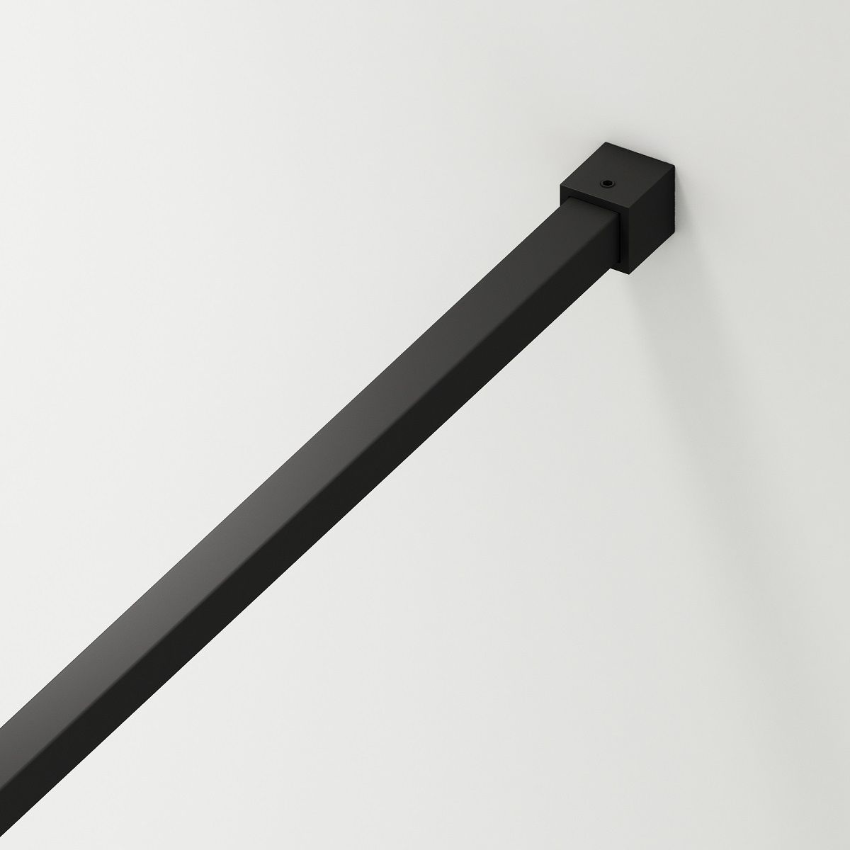 Walk-In Duschwand Ultra-Slim, 8 mm Sicherheitsglas, Maße 80-120x200 cm, mattschwarzes Profil, Nano Easy Clean, Matia
