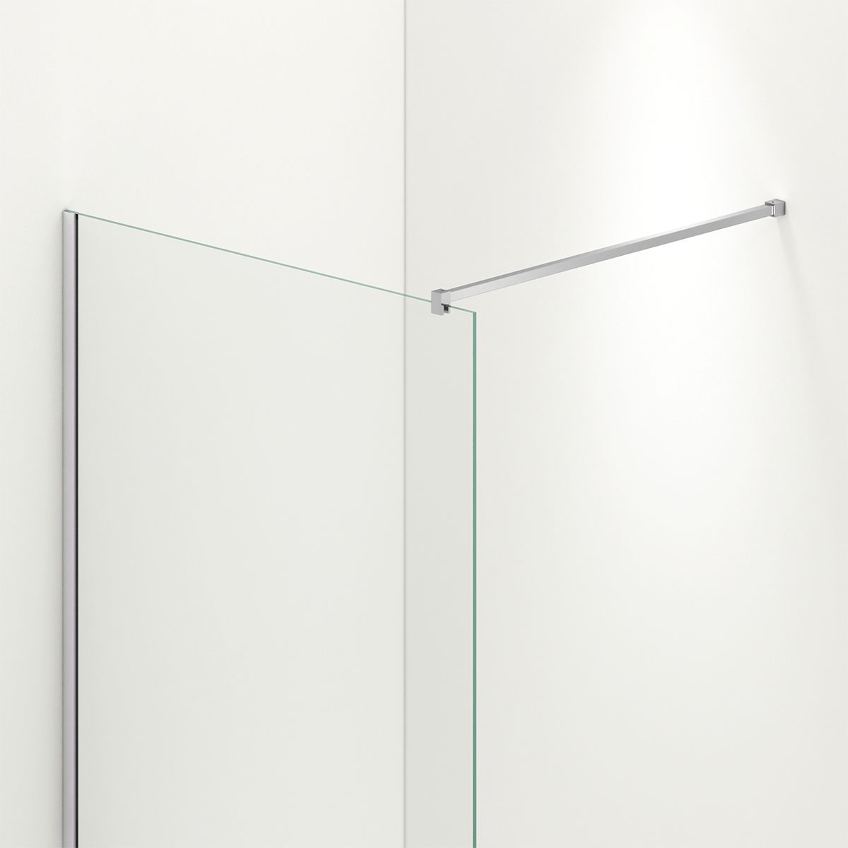 Walk-In Duschwand Ultra-Slim, 8 mm Sicherheitsglas, Maße 80-160x200 cm, verchromtes Profil, Nano Easy Clean, Matia