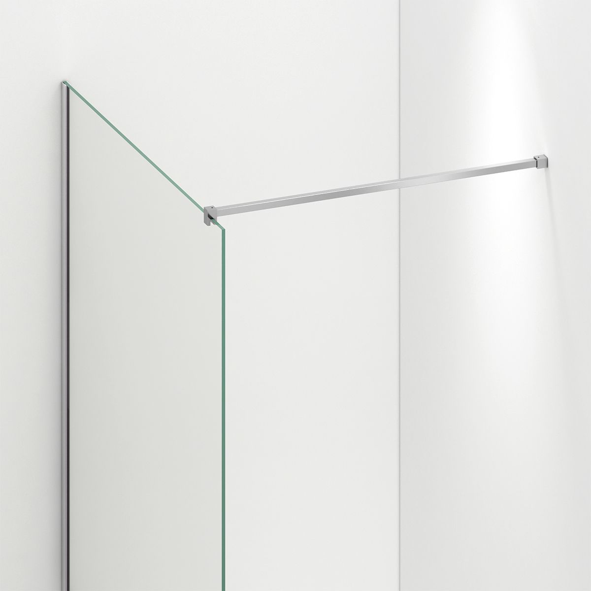 Walk-In Duschwand Ultra-Slim, 8 mm Sicherheitsglas, Maße 80-160x200 cm, verchromtes Profil, Nano Easy Clean, Matia
