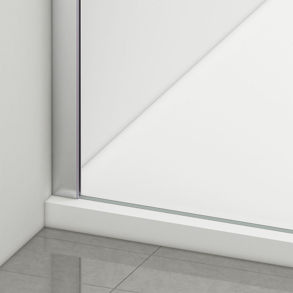 Walk-In Duschwand Ultra-Slim, 8 mm Sicherheitsglas, Maße 80-160x200 cm, verchromtes Profil, Nano Easy Clean, Matia