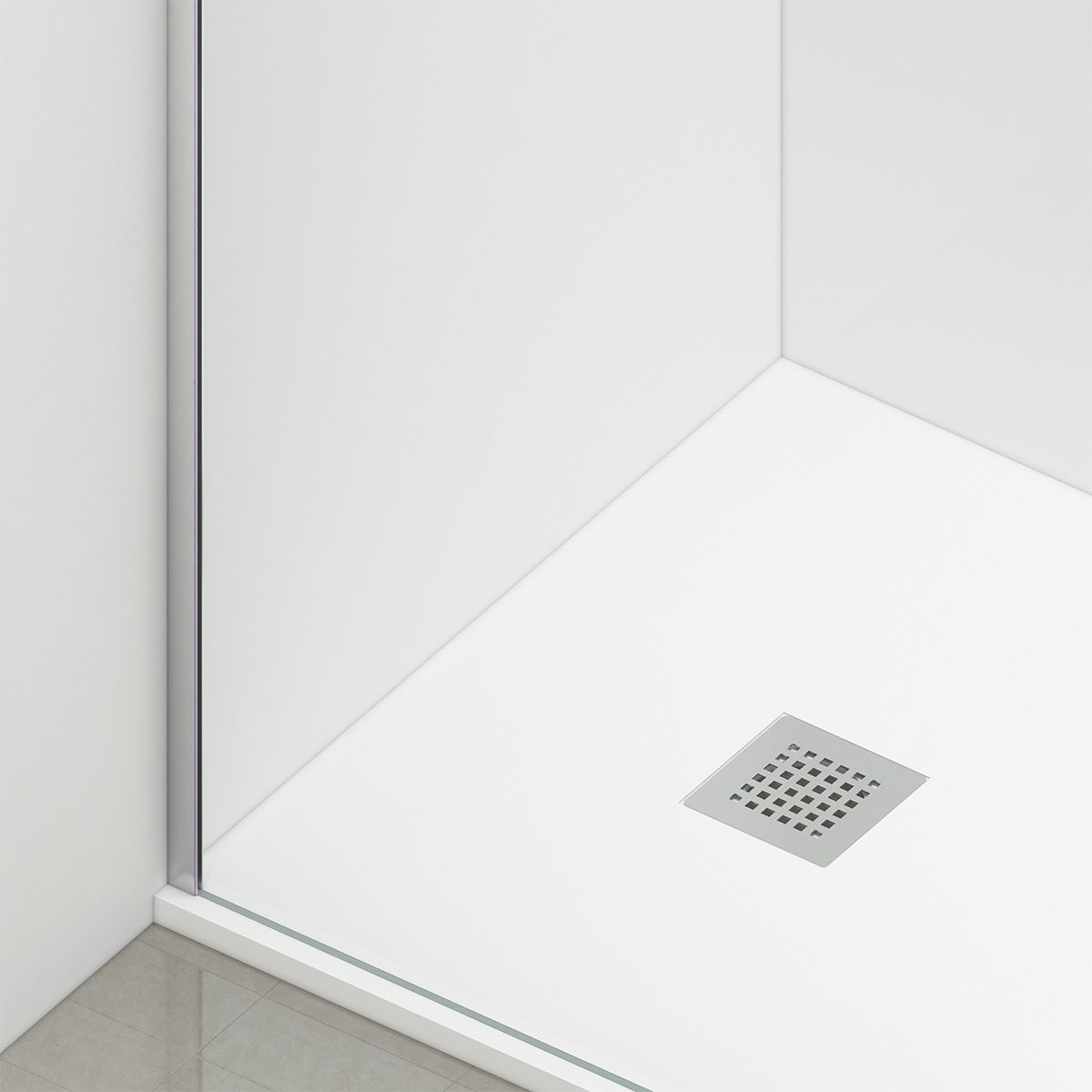 Walk-In Duschwand Ultra-Slim, 8 mm Sicherheitsglas, Maße 80-160x200 cm, verchromtes Profil, Nano Easy Clean, Matia