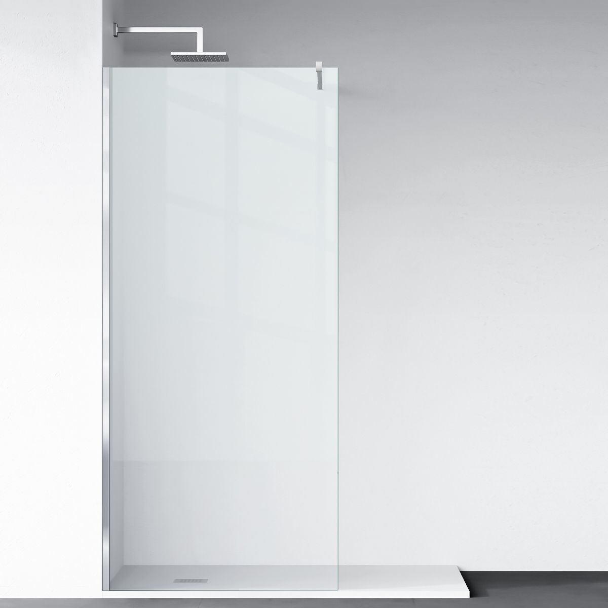 Walk-In Duschwand Ultra-Slim, 8 mm Sicherheitsglas, Maße 80-160x200 cm, verchromtes Profil, Nano Easy Clean, Matia