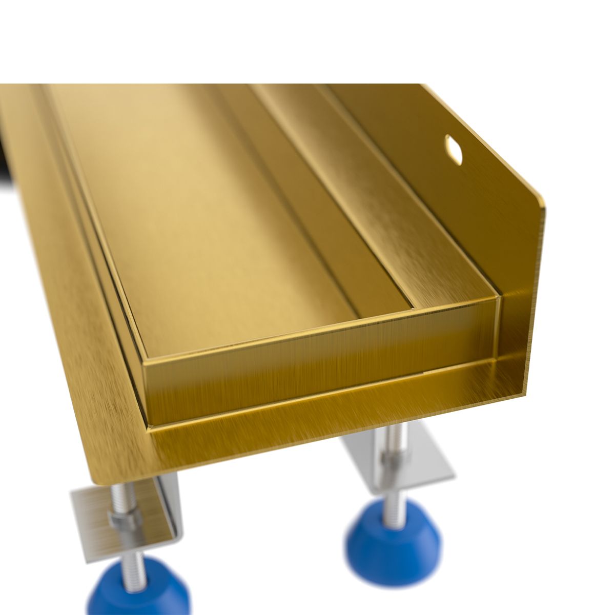 Duschrinne, Wandmontage, Größe 70 cm, Edelstahl, Mattgold