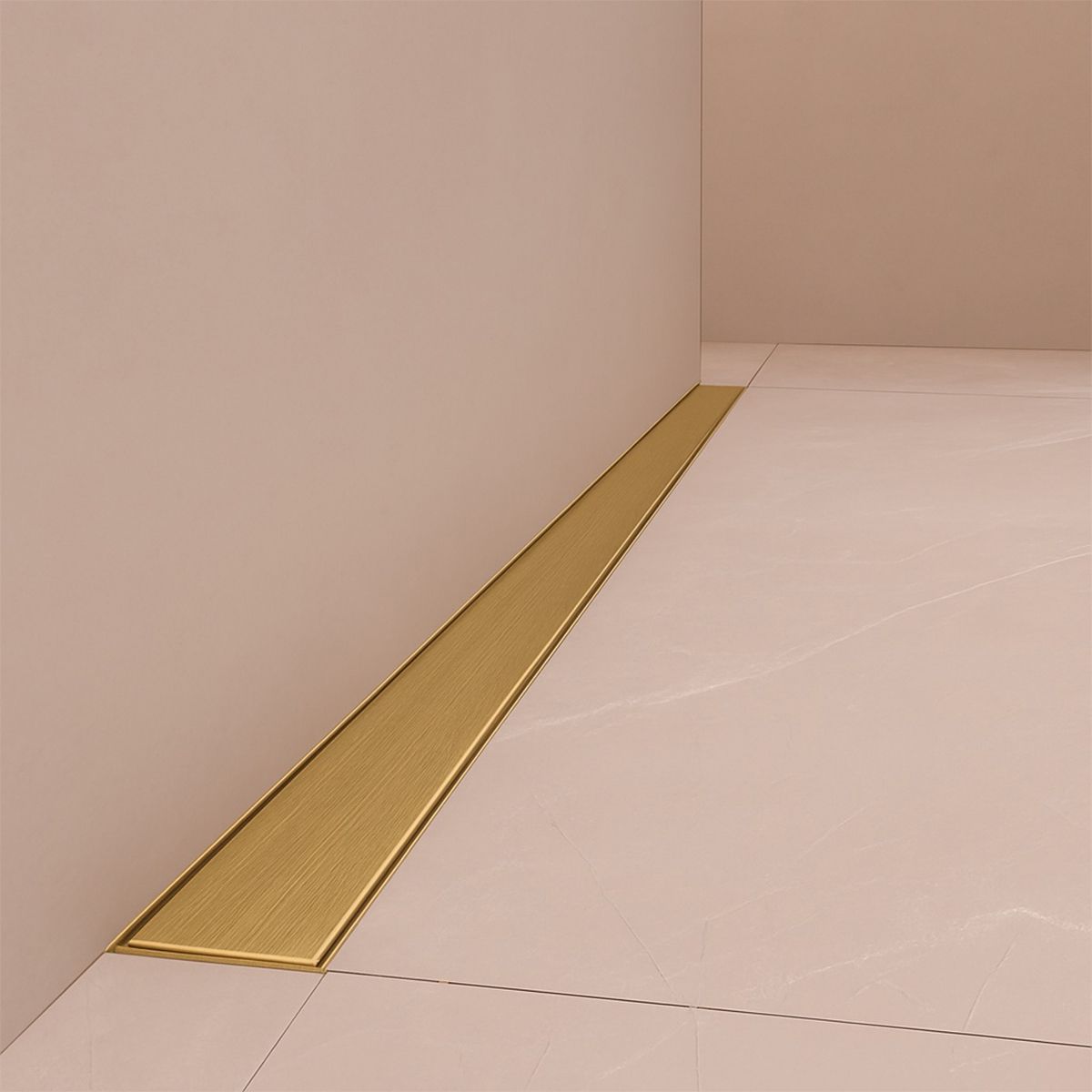 Duschrinne, Wandmontage, Größe 70 cm, Edelstahl, Mattgold