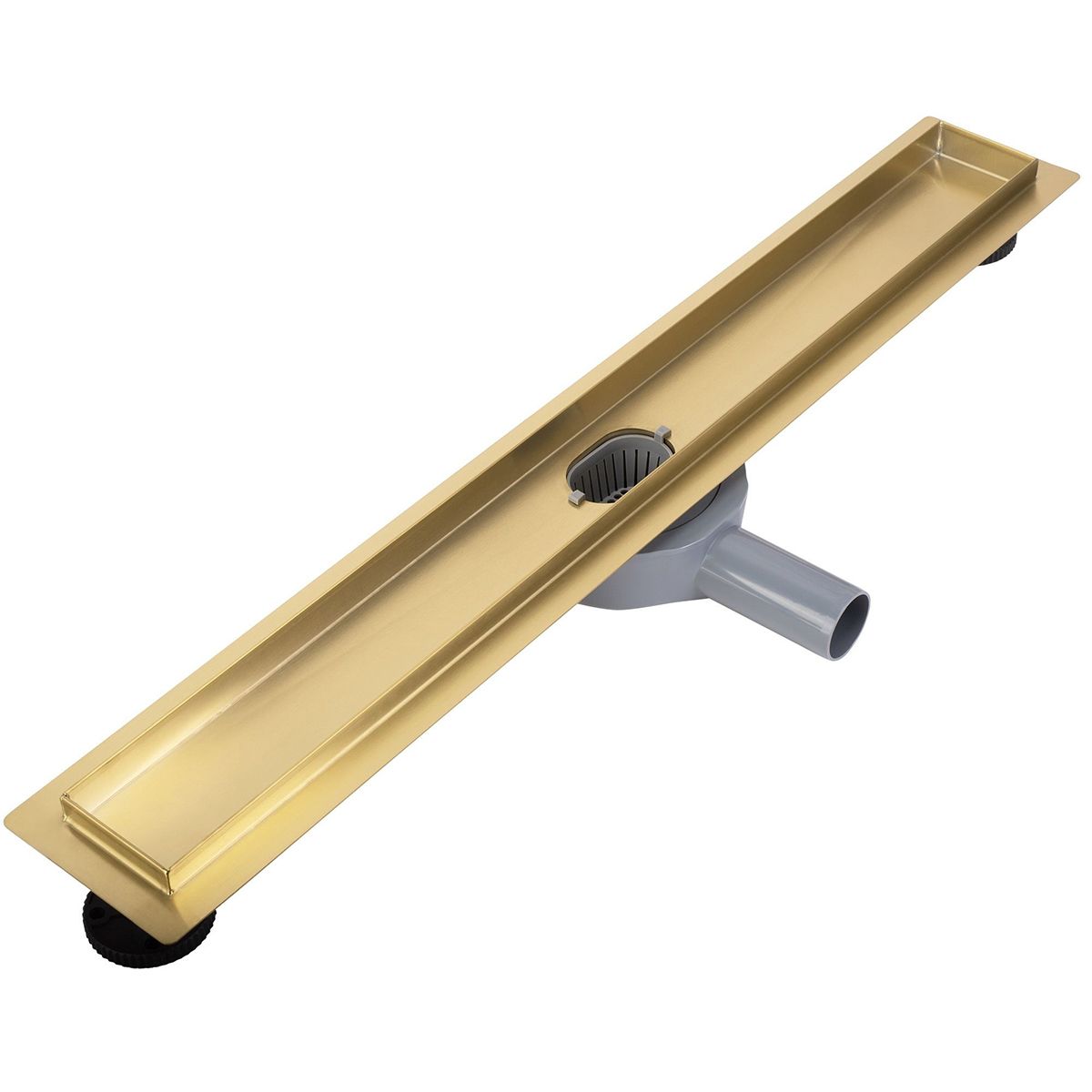 Duschrinne, 360° Siphon, Mattgold, Edelstahl SS304, Größen: 60 oder 80 cm, Elegro