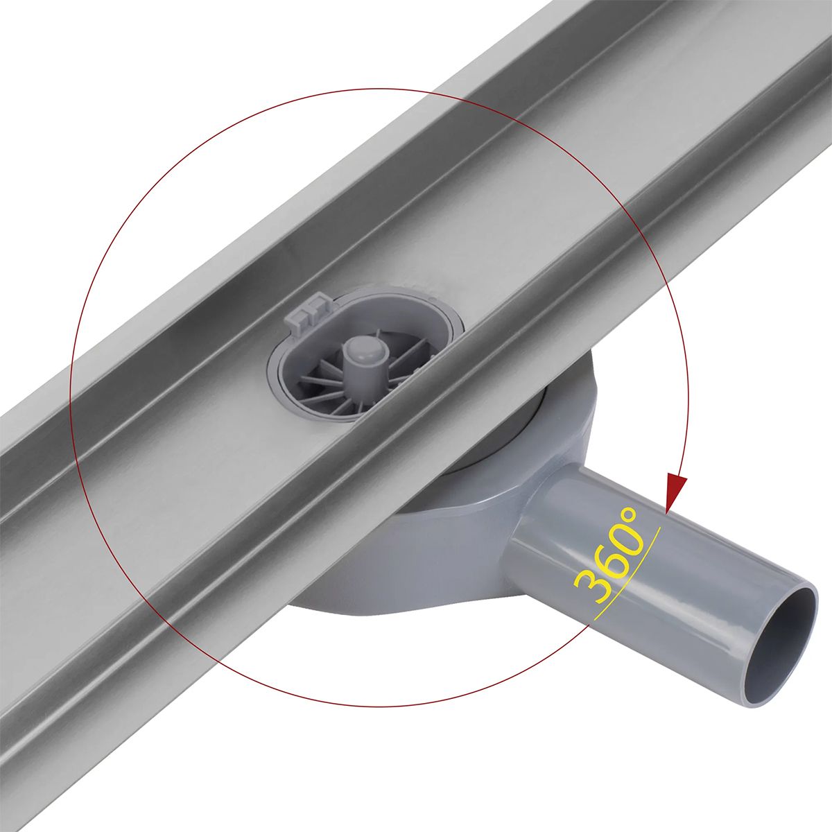 Duschrinne, 360° Siphon, Chrom, Edelstahl SS304, Größen: 60 oder 80 cm, Elegro