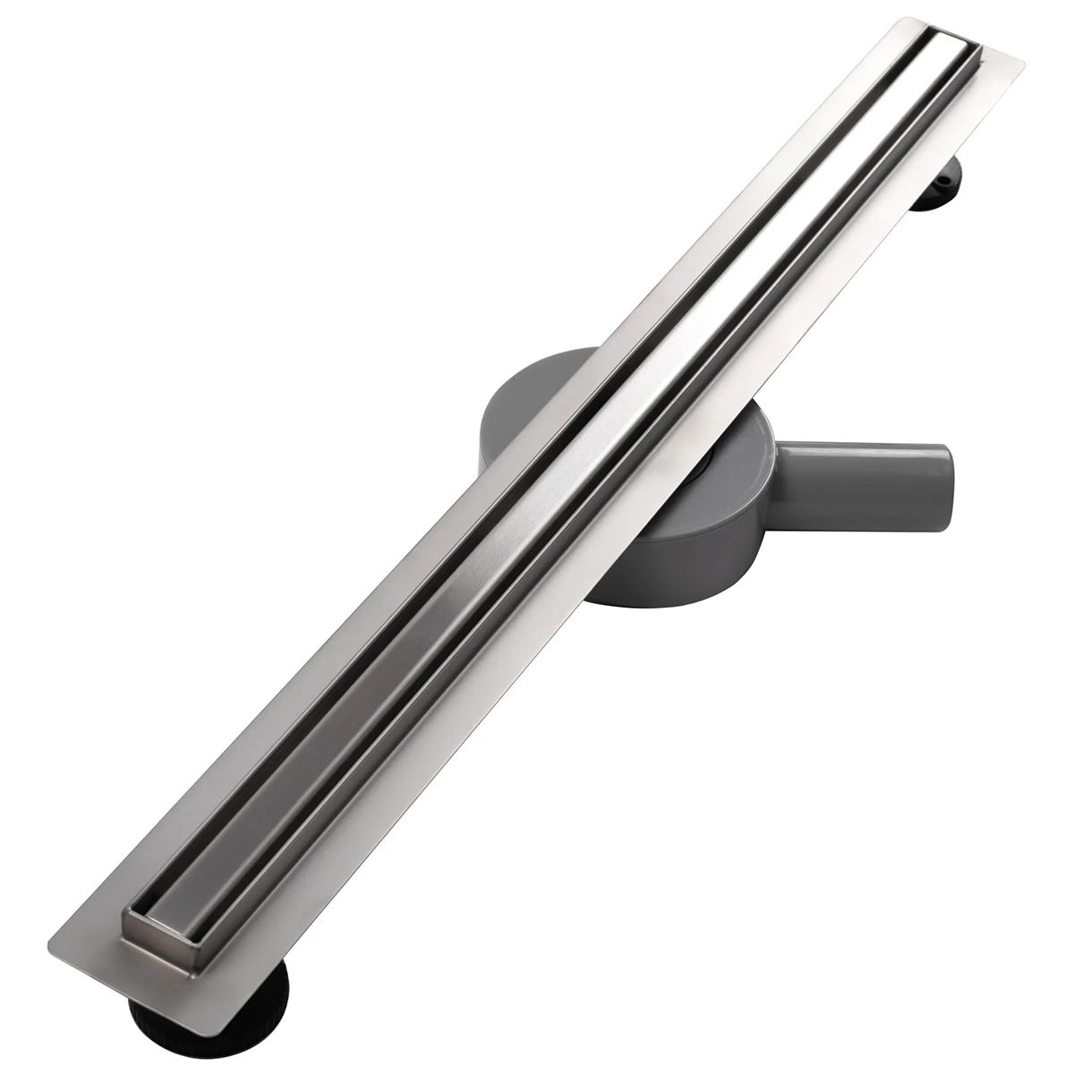 Slim-Duschrinne, Siphon 360°, Größen: 60 oder 80 cm, Edelstahl SS304, Chrom, Rivela