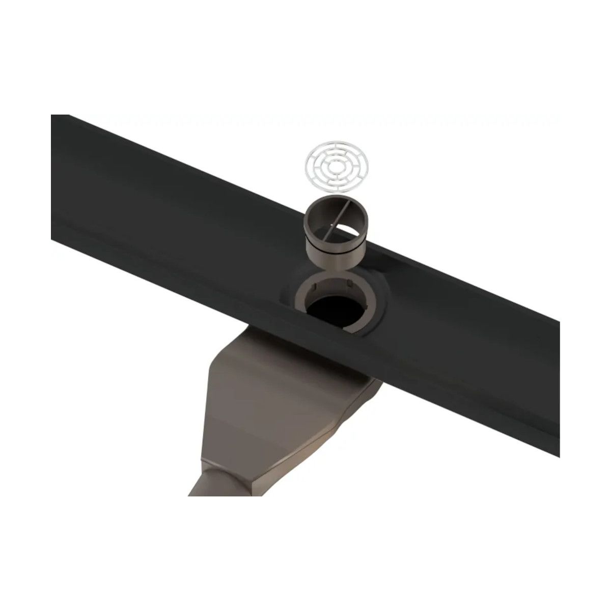 Duschrinne, befliesbar, Smart Pipe Siphon, Einbaumodell unter der Fliese, Premium Low Black, Größen 50-120 cm