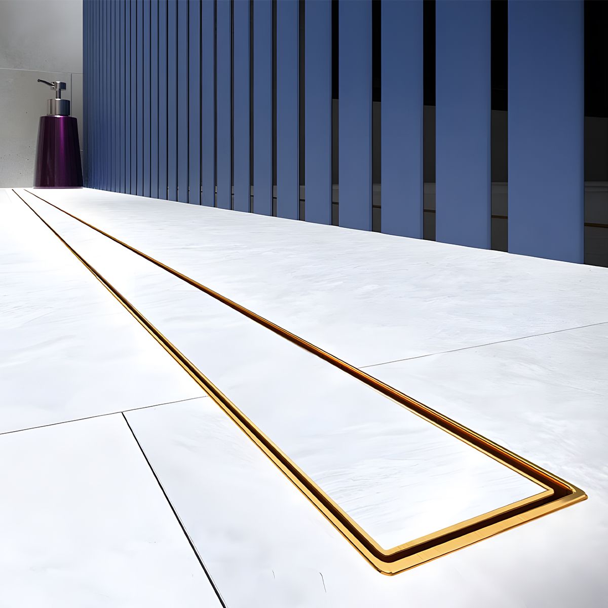 Duschrinne, befliesbar, Viega Siphon, Slim Mattgold, Größen zwischen 60–90 cm, Edelstahl