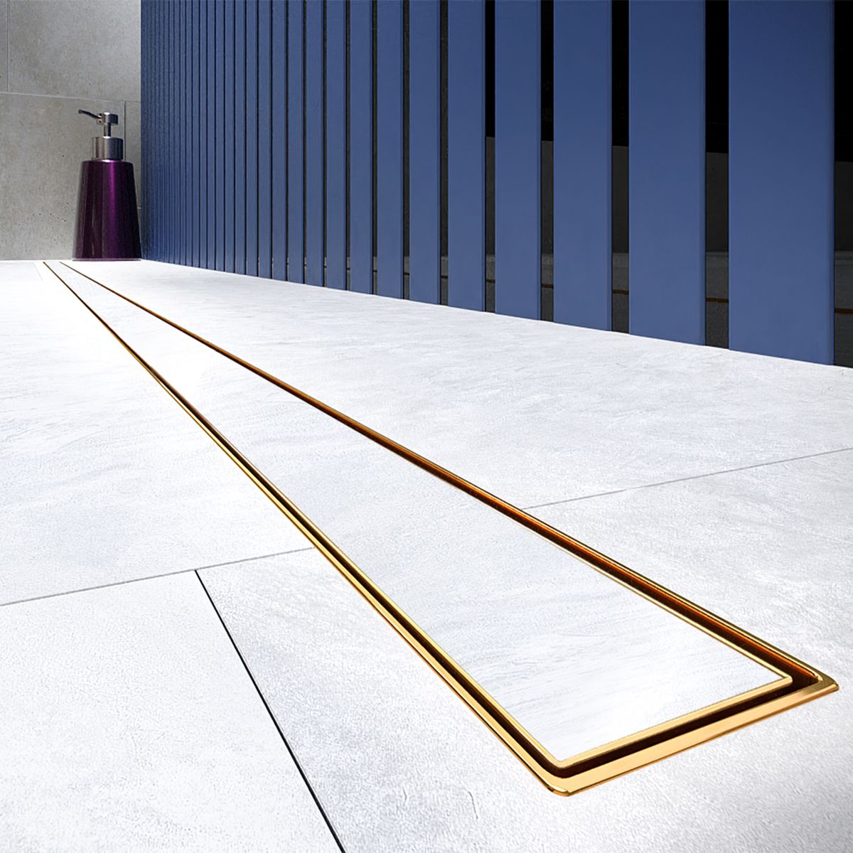 Duschrinne, befliesbar, Viega Siphon, Slim Gold, Größen zwischen 60-90 cm, Breite 3,2 cm, Edelstahl