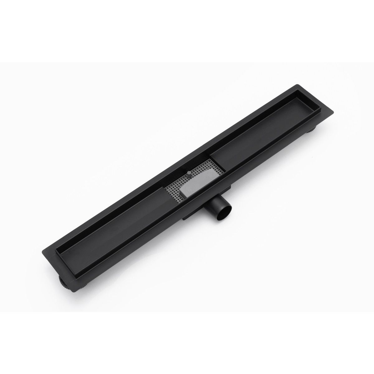 Duschrinne, REA-Greek Black Mat, 90 cm, komplett, Ausführung Schwarz Matt