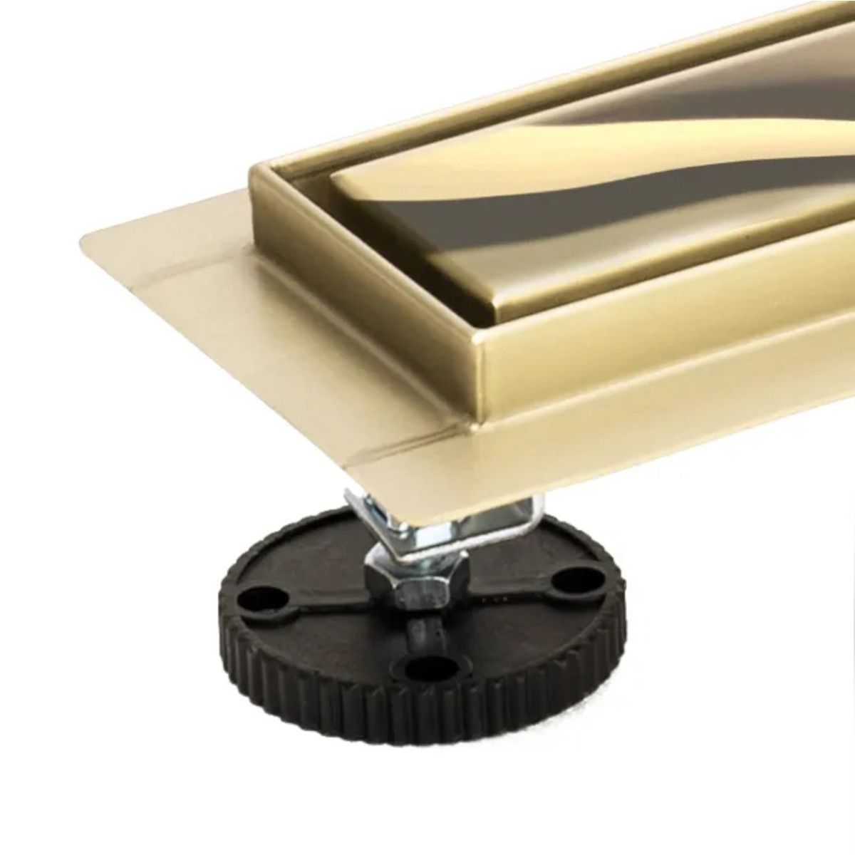 Duschrinne, REA-Pure Neo Mirror Gold Pro, Abmessungen zwischen 80 - 100 cm, komplett, Ausführung Gold