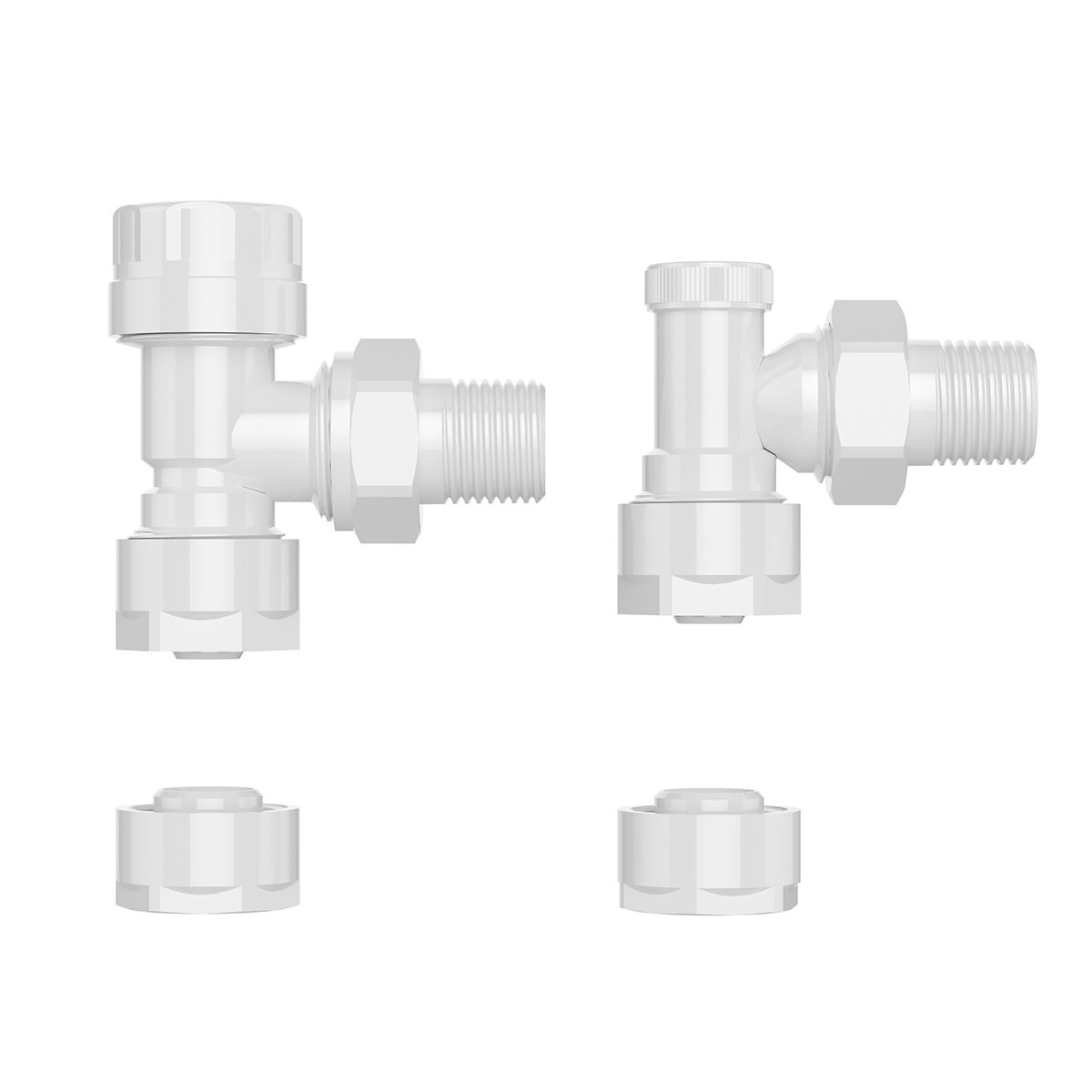 Seitenanschlusshahn, Messing, Anschluss 1/2”, Weiß