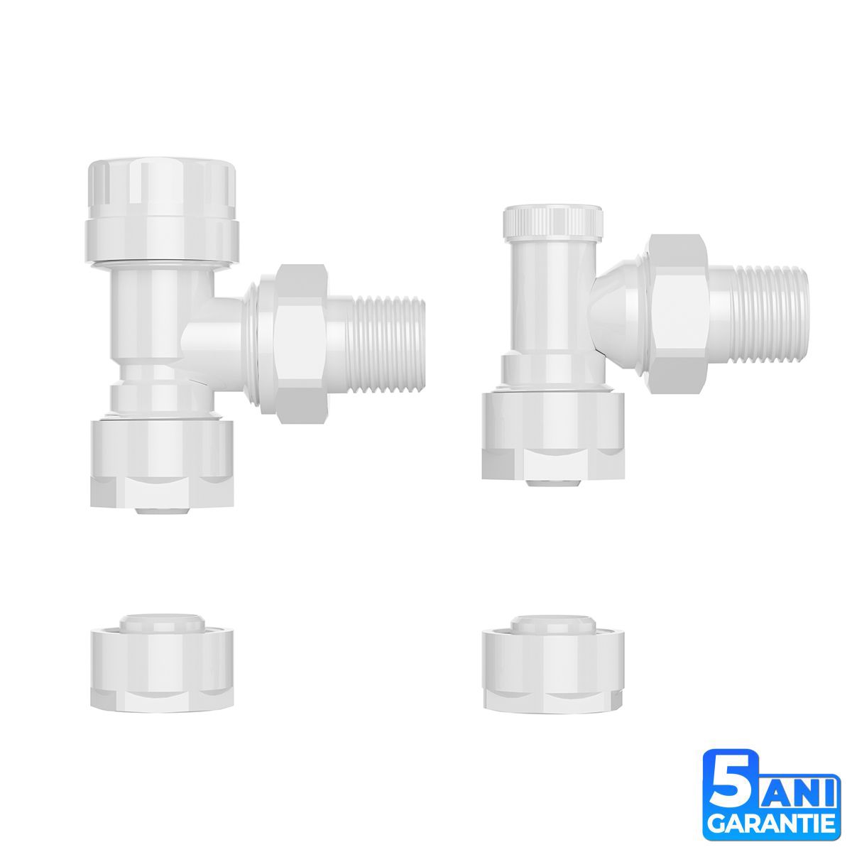 Seitenanschlusshahn, Messing, Anschluss 1/2”, Weiß