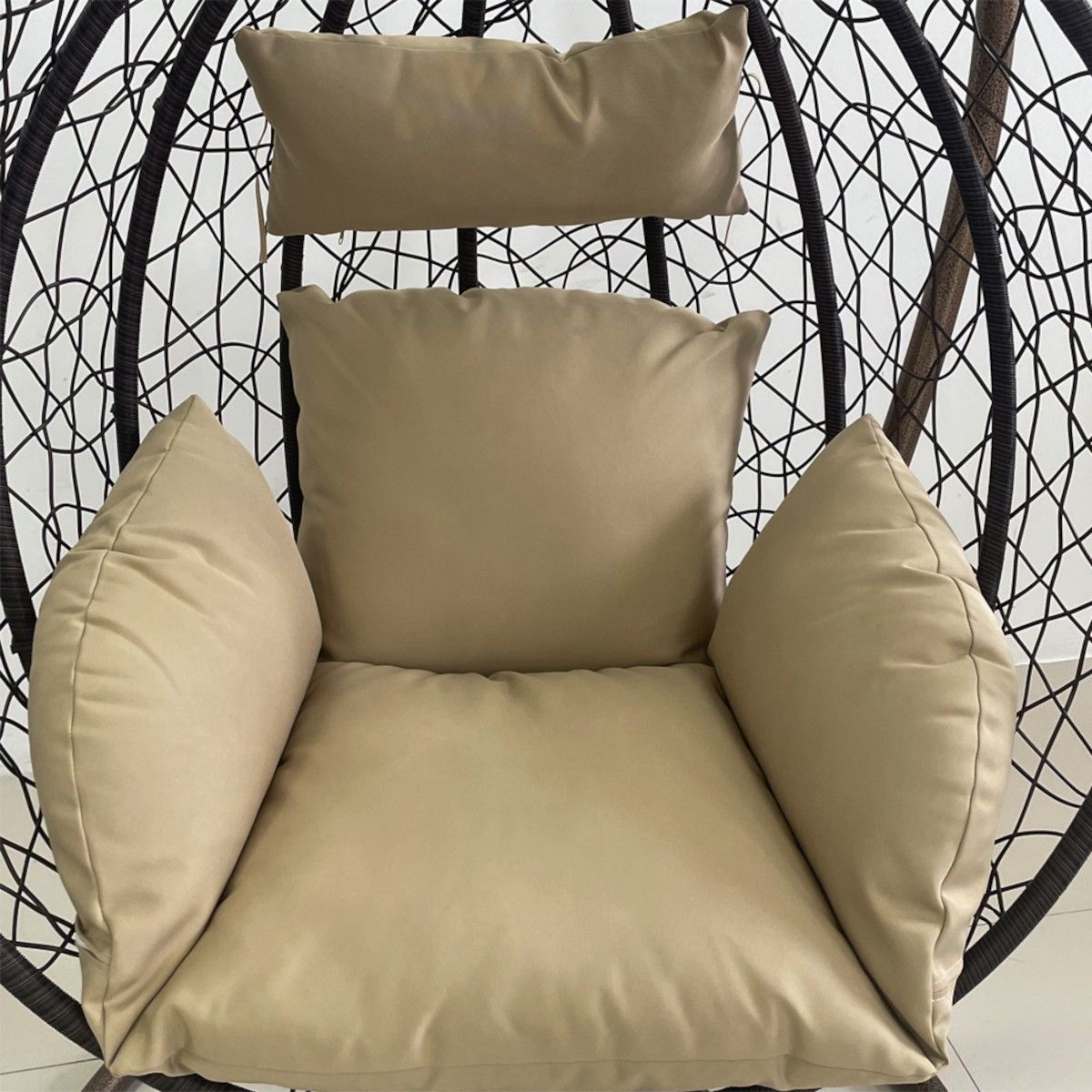 Hängesessel California Brown, Sessel zum Aufhängen, für Garten oder Wohnzimmer, komfortabel, 3D-Rattan