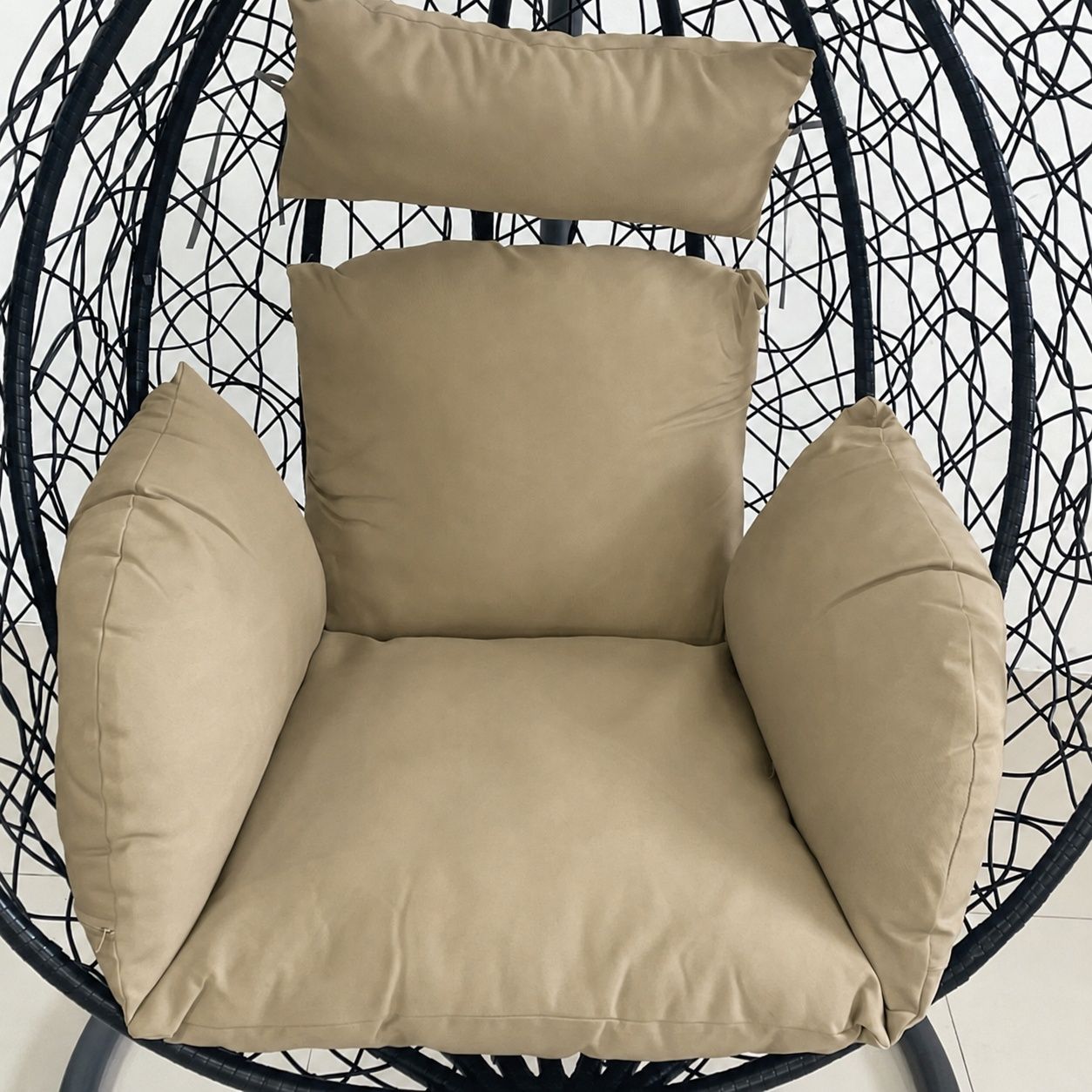 Hängesessel California Black, Entspannungssessel zum Aufhängen, für Garten oder Wohnzimmer, komfortabel und modern