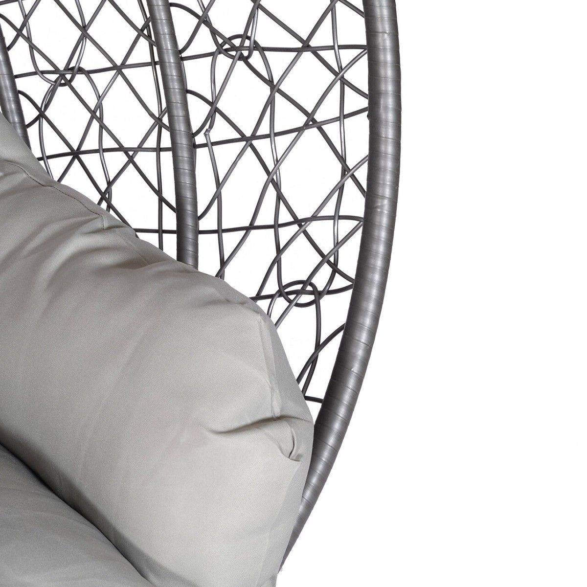 Hängesessel California Grey, Sessel zum Aufhängen, für Garten oder Wohnzimmer, komfortabel, 3D-Rattan