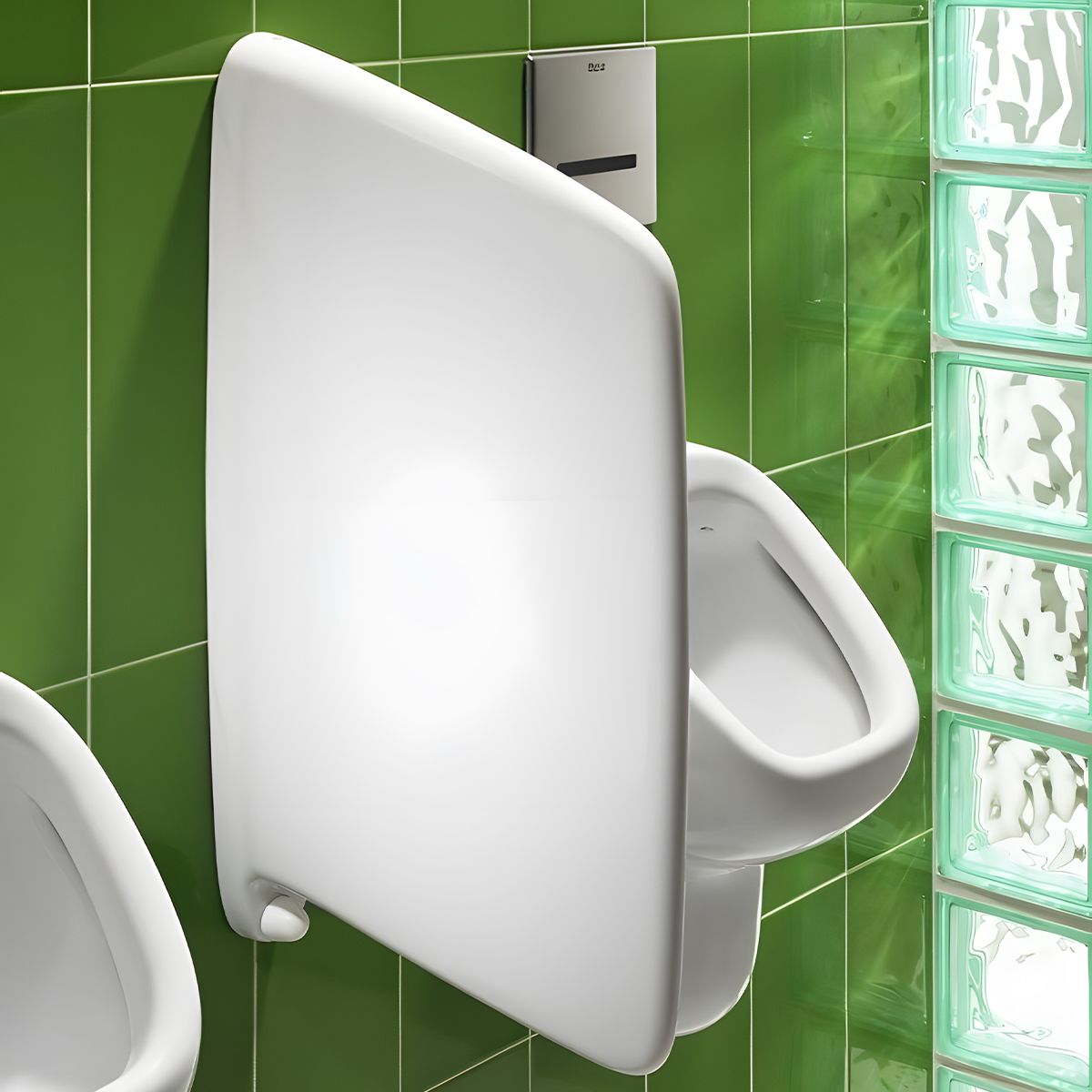 Trennwand für Urinale, Sanitärkeramik, Glänzend Weiß, 72x40x9 cm, Privado