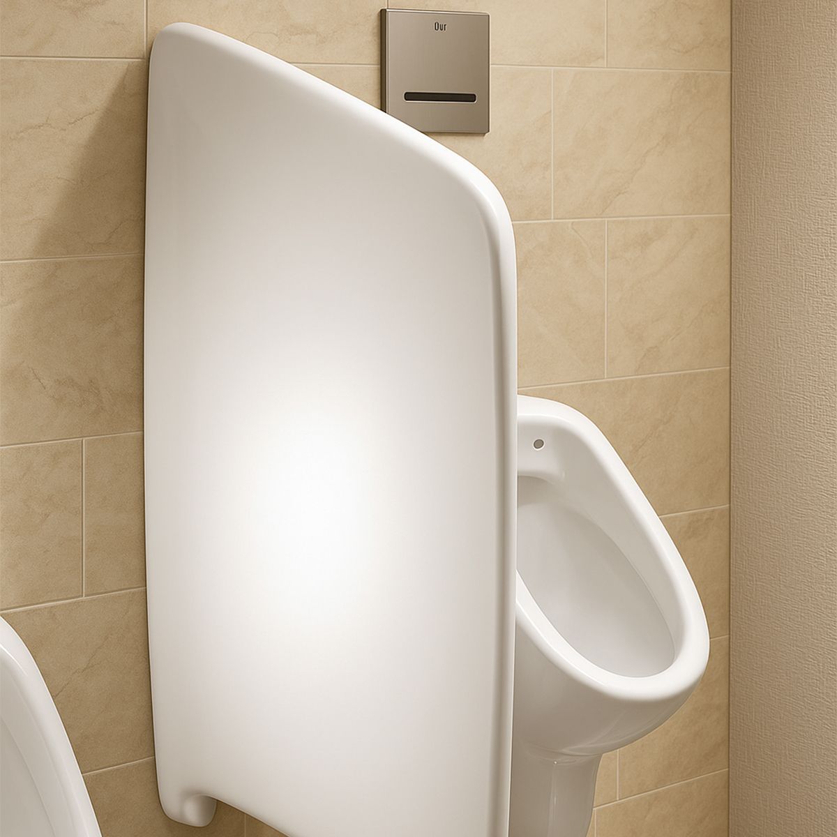 Trennwand für Urinale, Sanitärkeramik, Glänzend Weiß, 72x40x9 cm, Privado