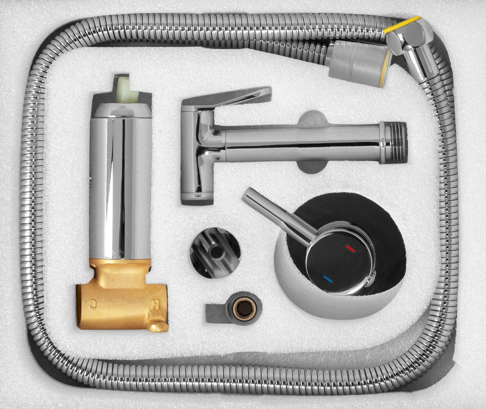 REA-Loop Armatur, Bidet-Funktion, Unterputzmontage, Chrom-Finish