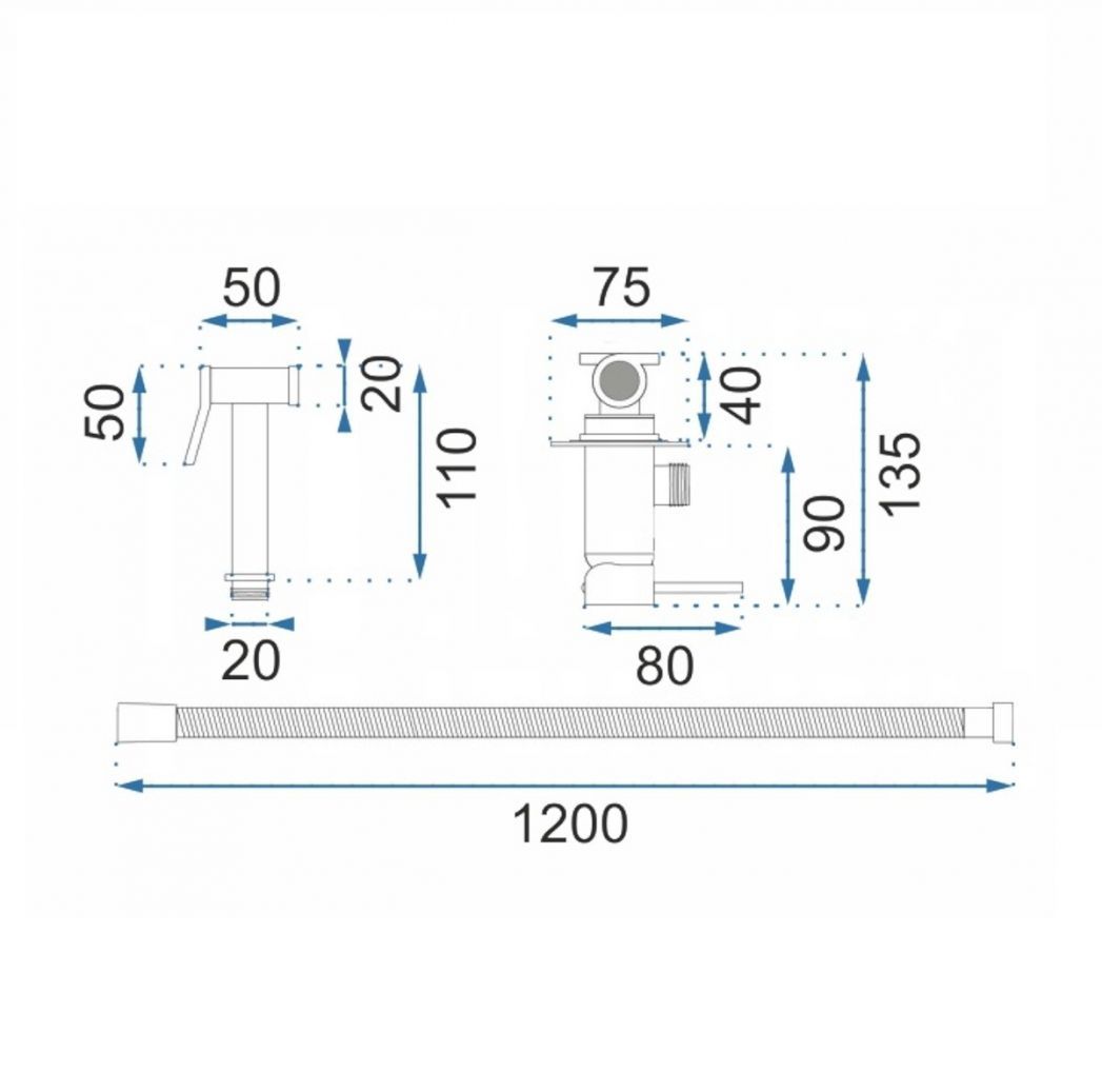 REA-Loop Armatur, Bidet-Funktion, Unterputzmontage, Chrom-Finish