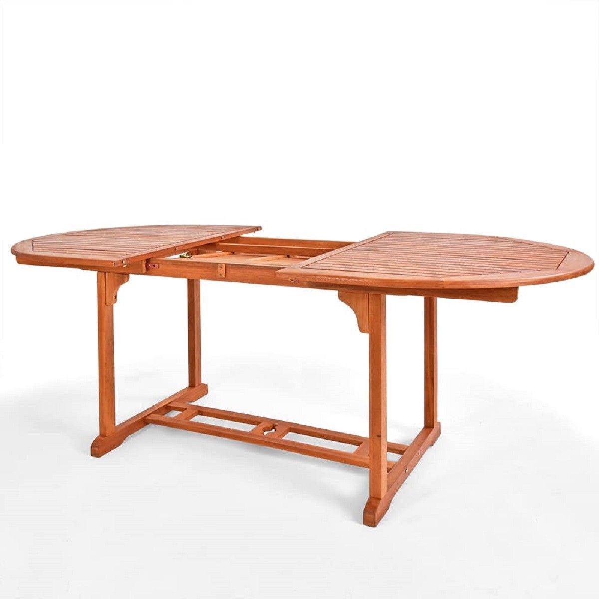Gartenmöbel-Set für die Terrasse, 6 Klappstühle, FSC®- Eukalyptus, Sonnenschirmhalter, Braun, 200x100 x 74 cm, Houston