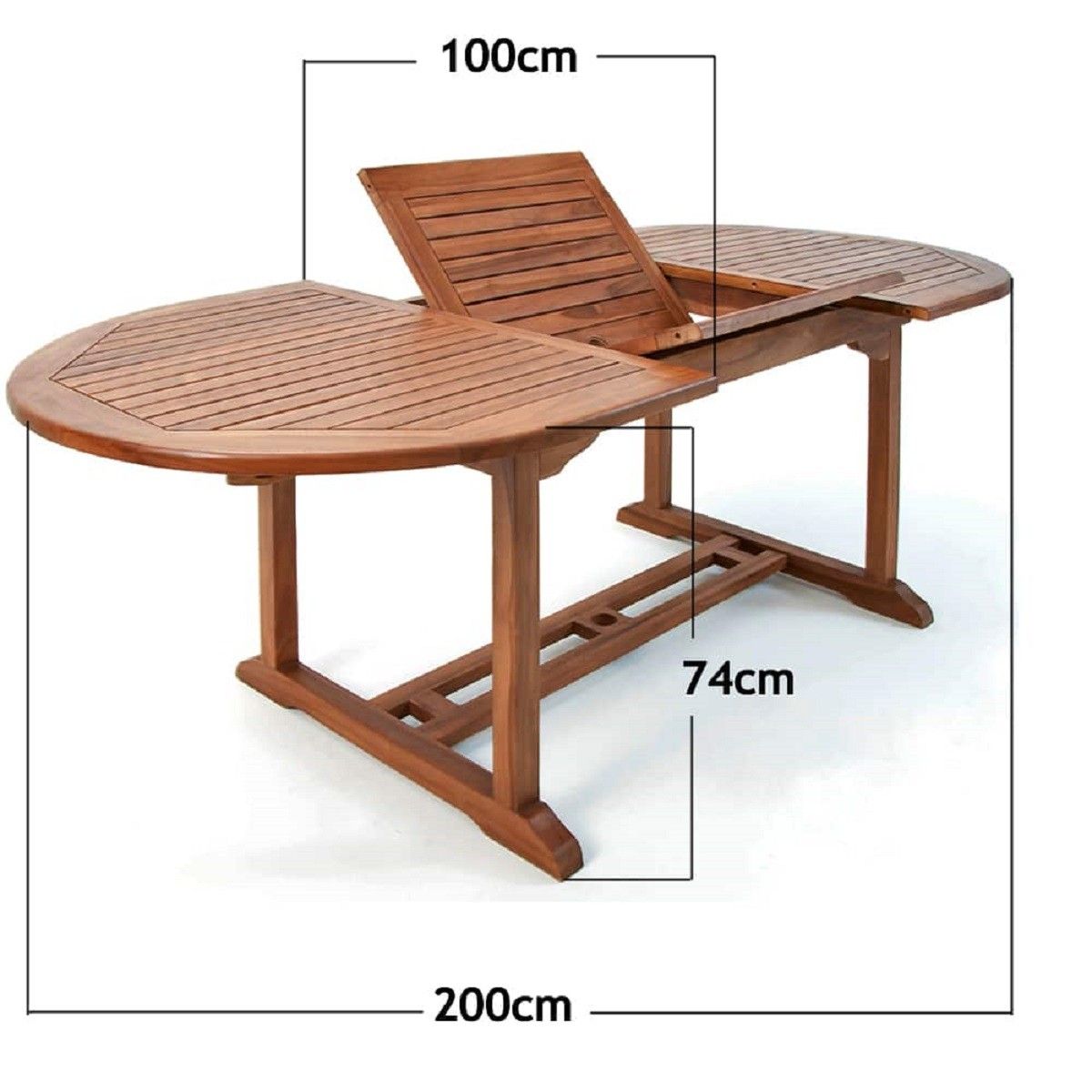 Gartenmöbel-Set für die Terrasse, 6 Klappstühle, FSC®- Eukalyptus, Sonnenschirmhalter, Braun, 200x100 x 74 cm, Houston